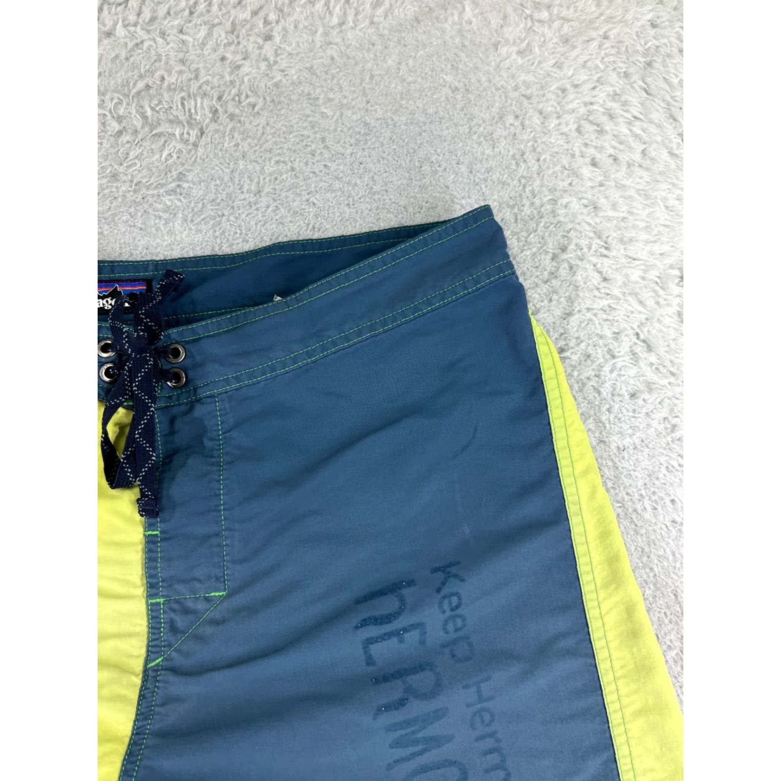 Patagonia Patagonia Mens Swim Trunks Bottom 33 Green Blue 100% Nylon Zipper Pocket Wavefarer Beach Size US 33 - 5 Thumbnail