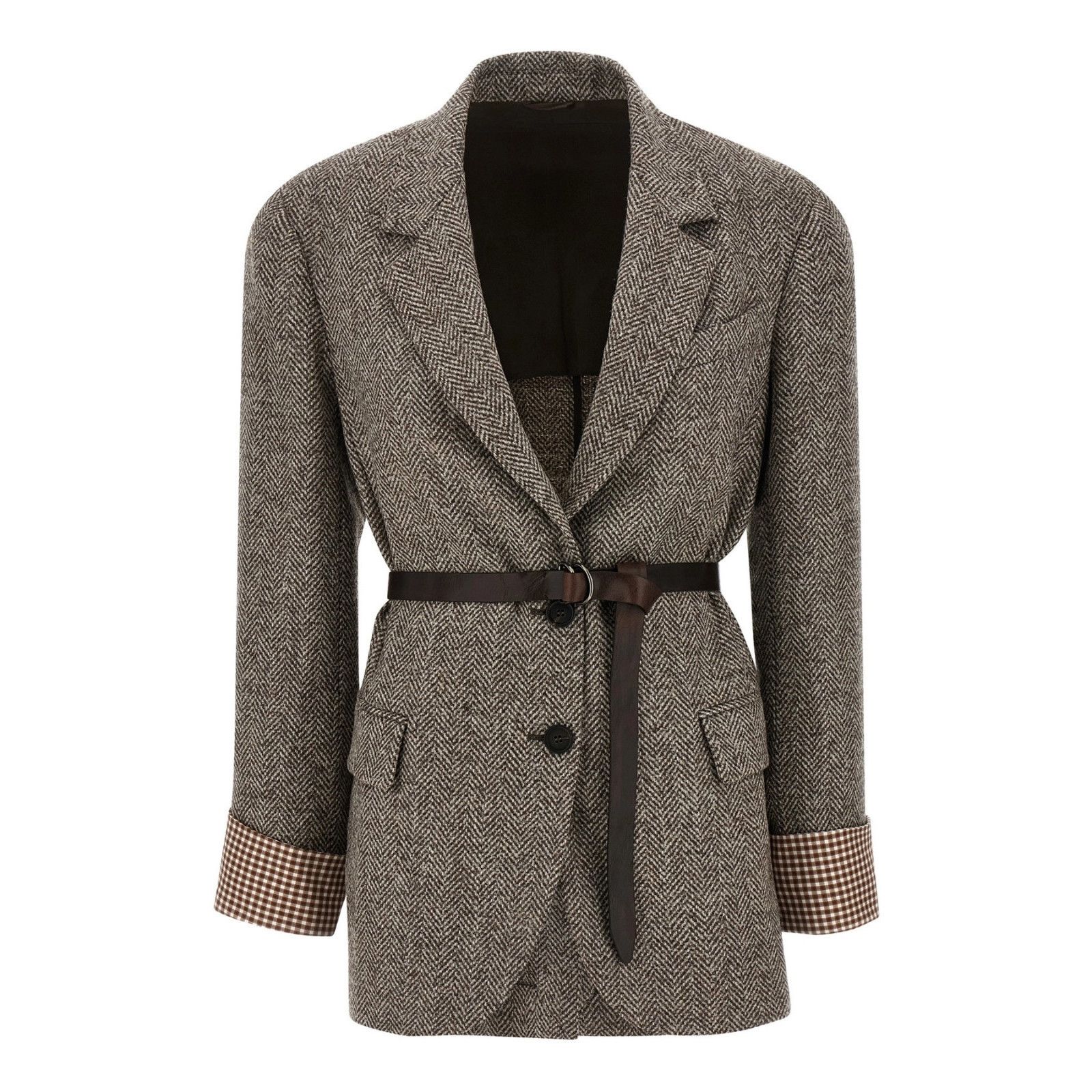 Brunello Cucinelli BRUNELLO CUCINELLI Light Brown Wool Blazer Jacket New & Auth Size S / US 4 / IT 40 - 1 Thumbnail