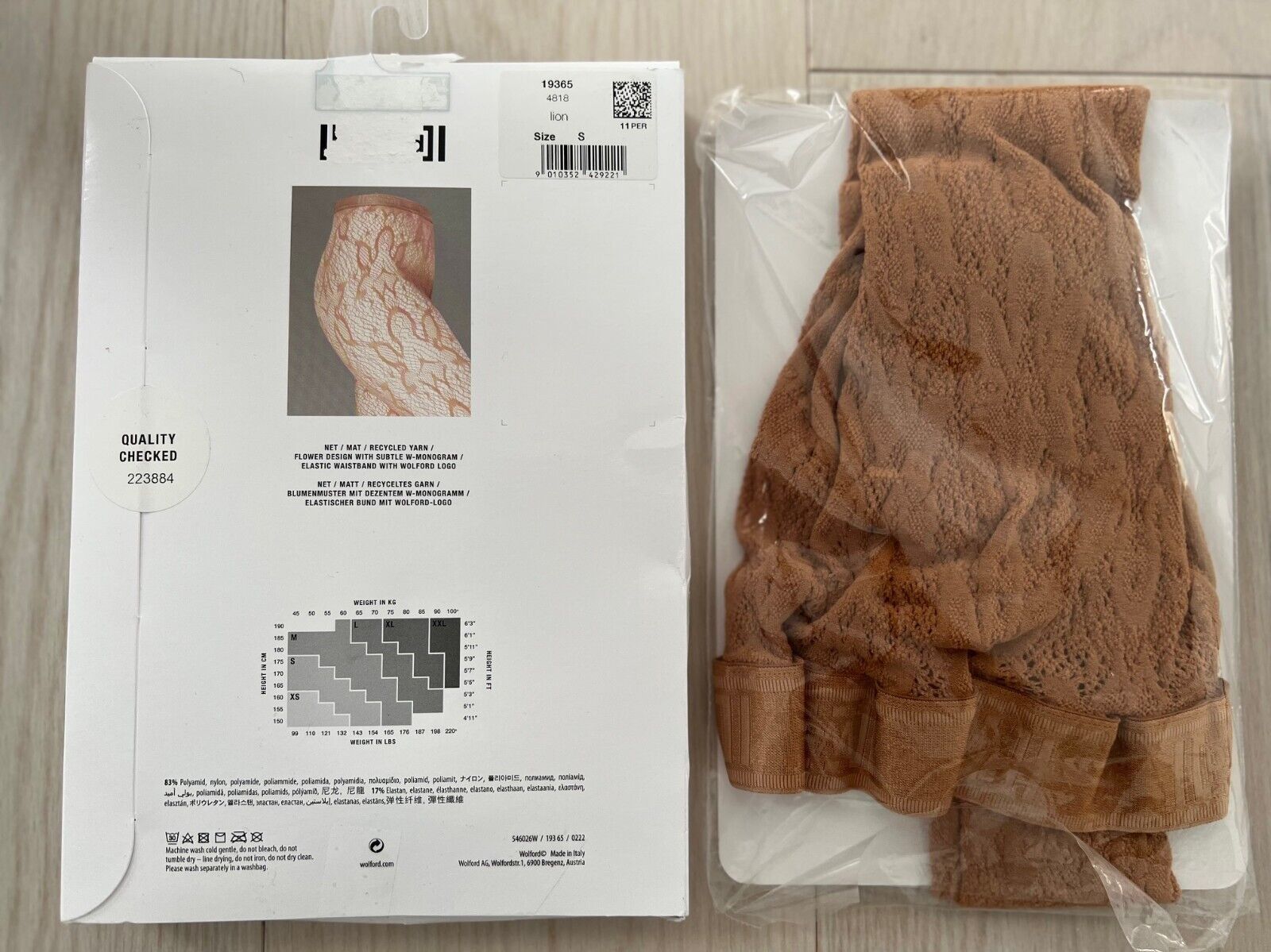FALKE Wolford Monogram Flower Net Tights 19365 Lion ( S ) Size ONE SIZE - 2 Thumbnail