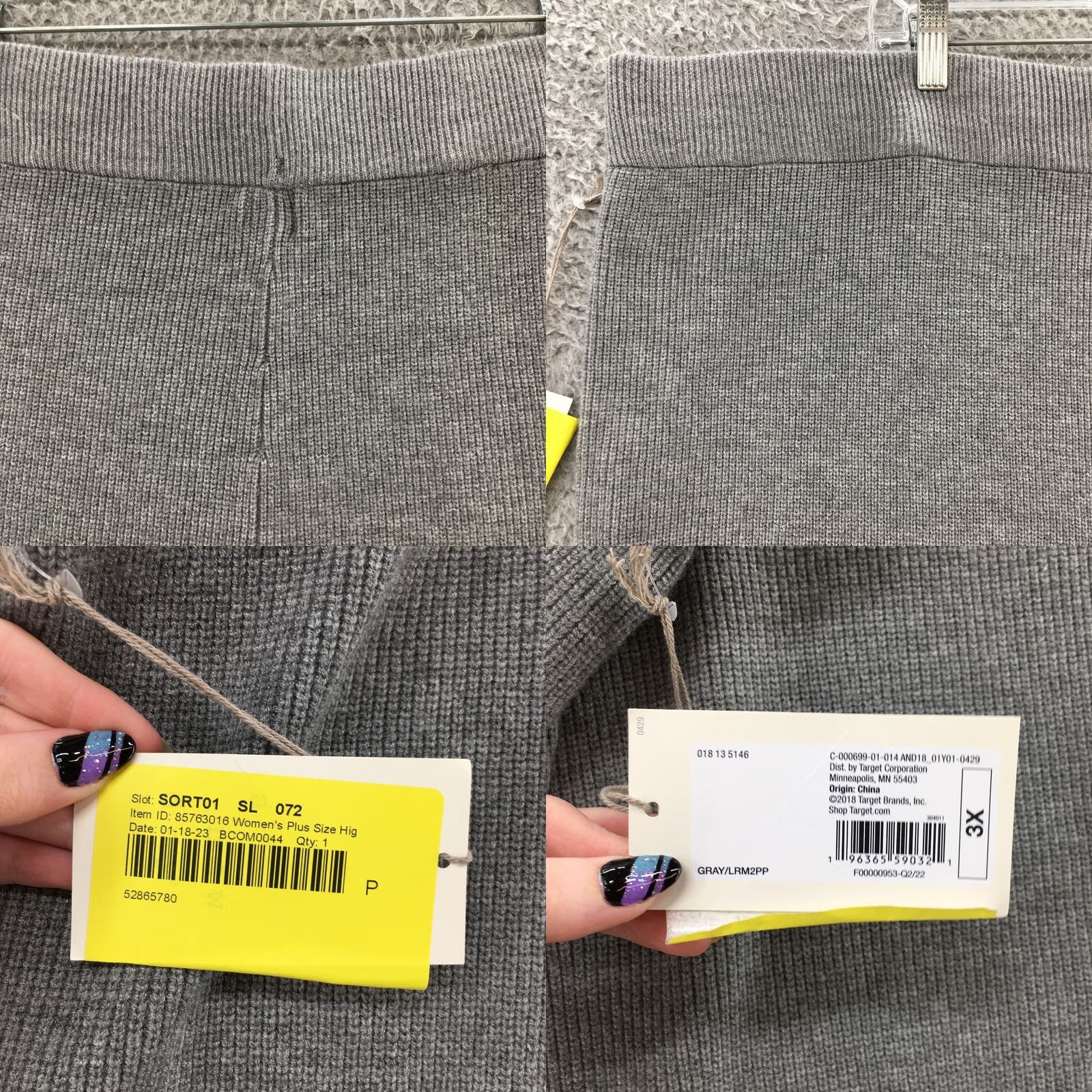 Vintage A New Day Ankle Wide-Leg Pants Womens 3X Gray High Rise Knit NEW Size 40" / US 18 - 9 Thumbnail