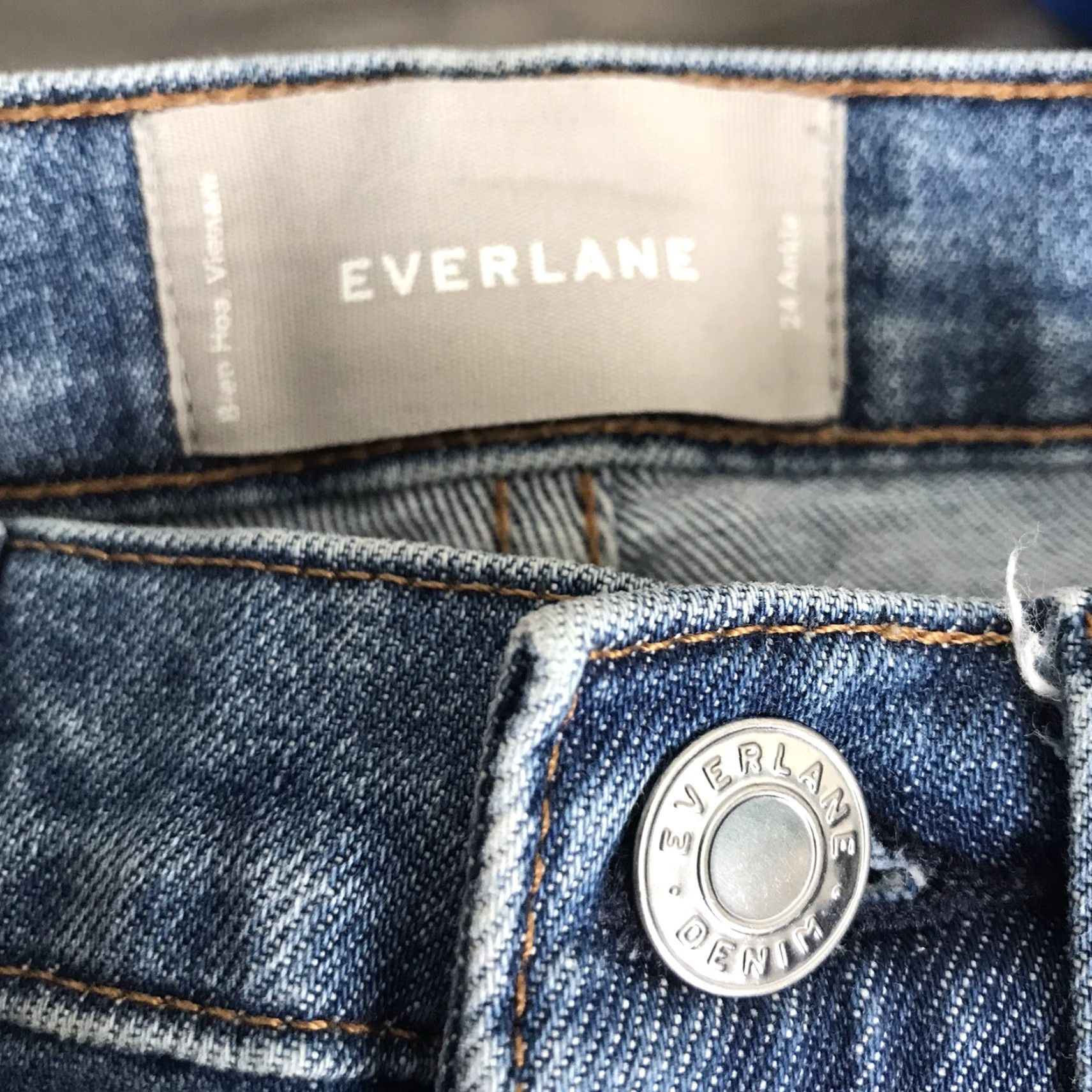 Everlane Everlane Jeans Womens 24 Waist Mid Rise Ankle Skinny Cotton Blue Stretch Denim Size 42" / US 20 - 2 Thumbnail
