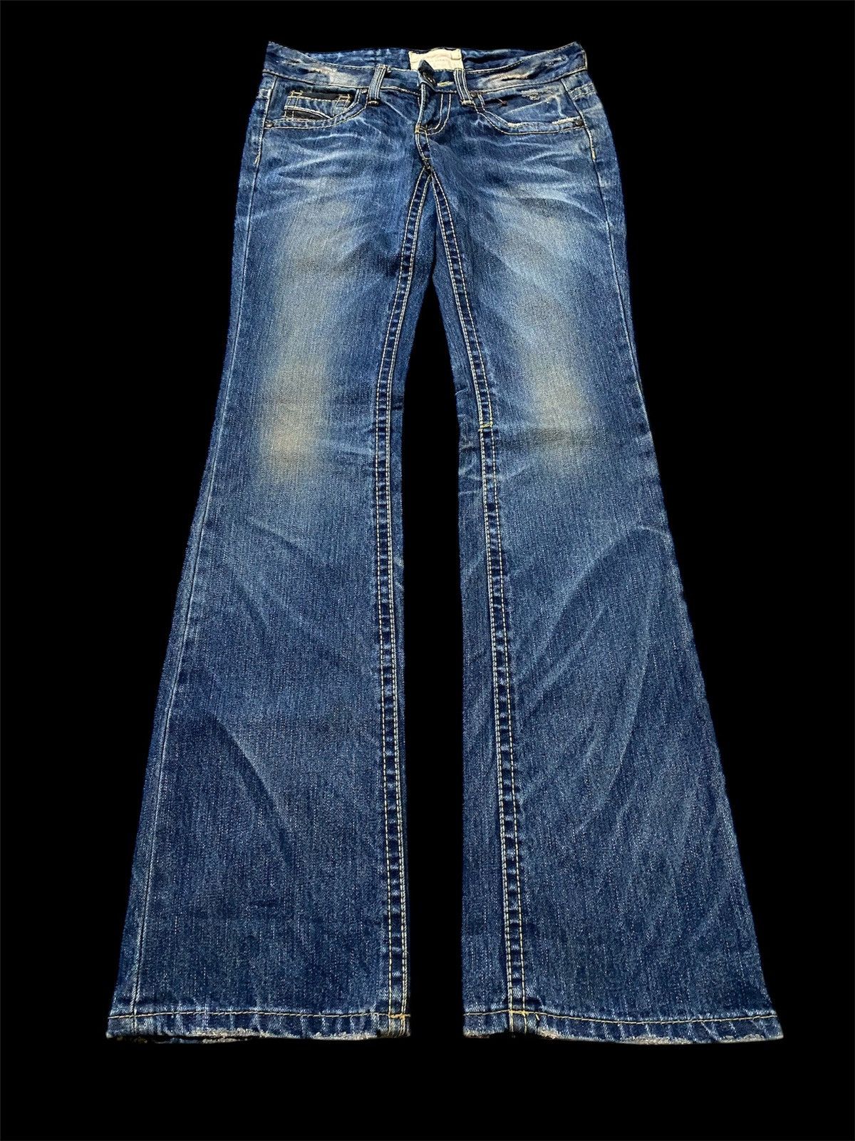 Japanese Brand Flare Jeans Japan Lolita Washed Distressed Jeans Size US 28 / EU 44 - 6 Thumbnail