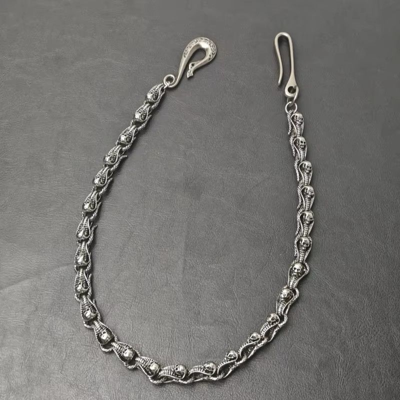 Jewelry Serpentine Skeleton Pants Chain Waist Hip Hop Jewelry Size ONE SIZE - 8 Thumbnail