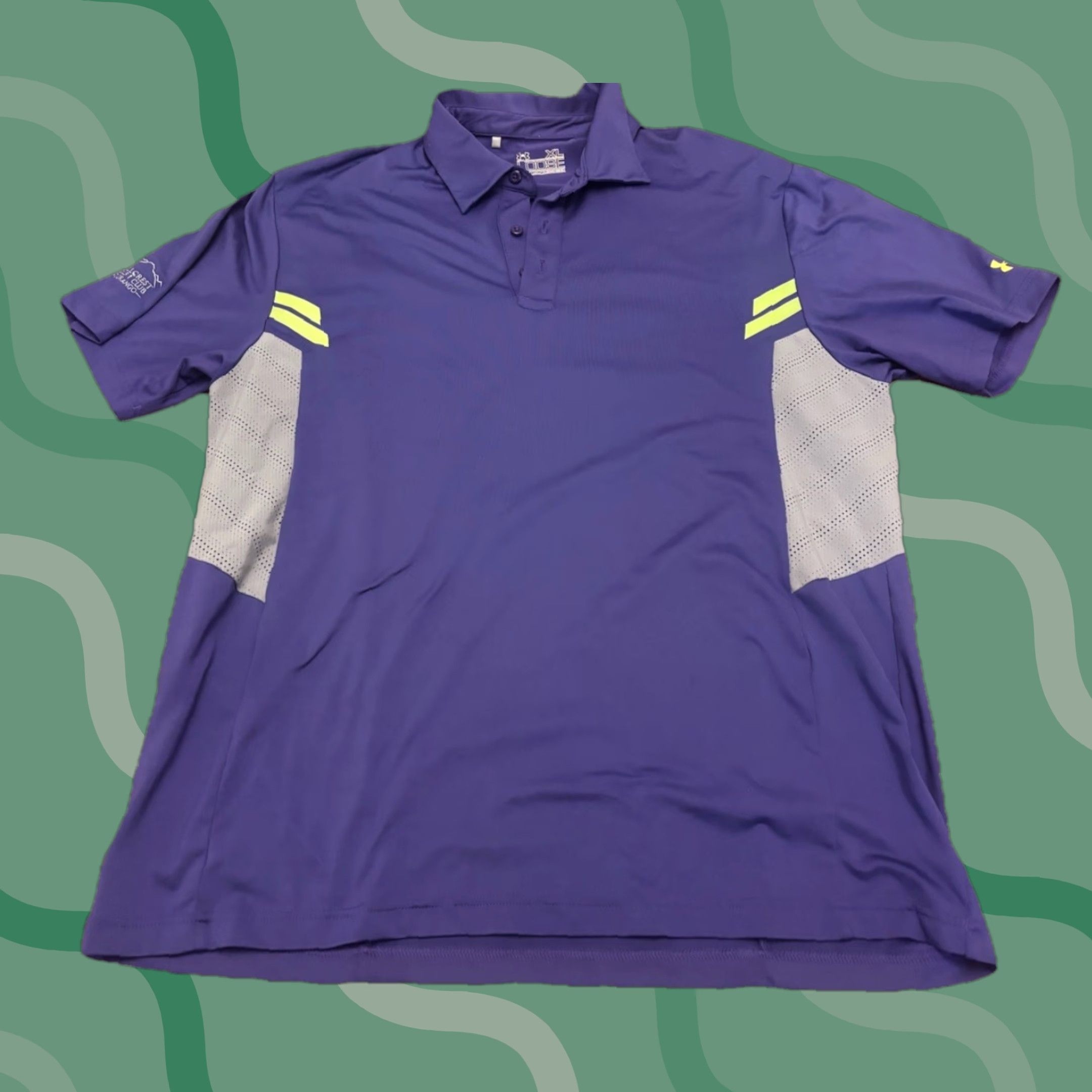 Under Armour Under Armour Golf Polo Shirt Mens XL HeatGear Loose Fit Purple Striped N/A Size US XL / EU 56 / 4 - 1 Thumbnail