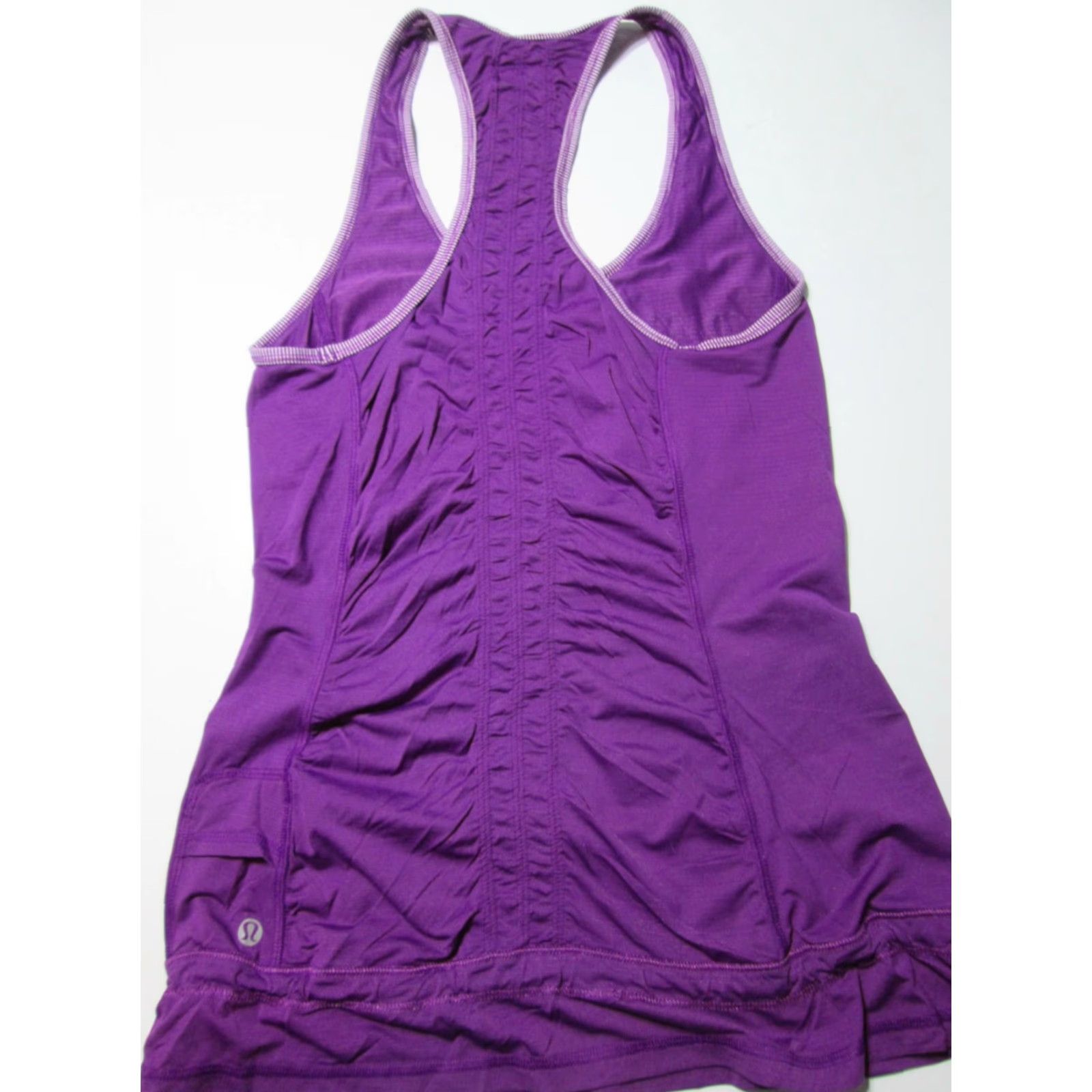 Lululemon Lululemon Womens Tank Purple Racerback Ruched Drawstring Activewear Size 4 Size S / US 4 / IT 40 - 2 Thumbnail