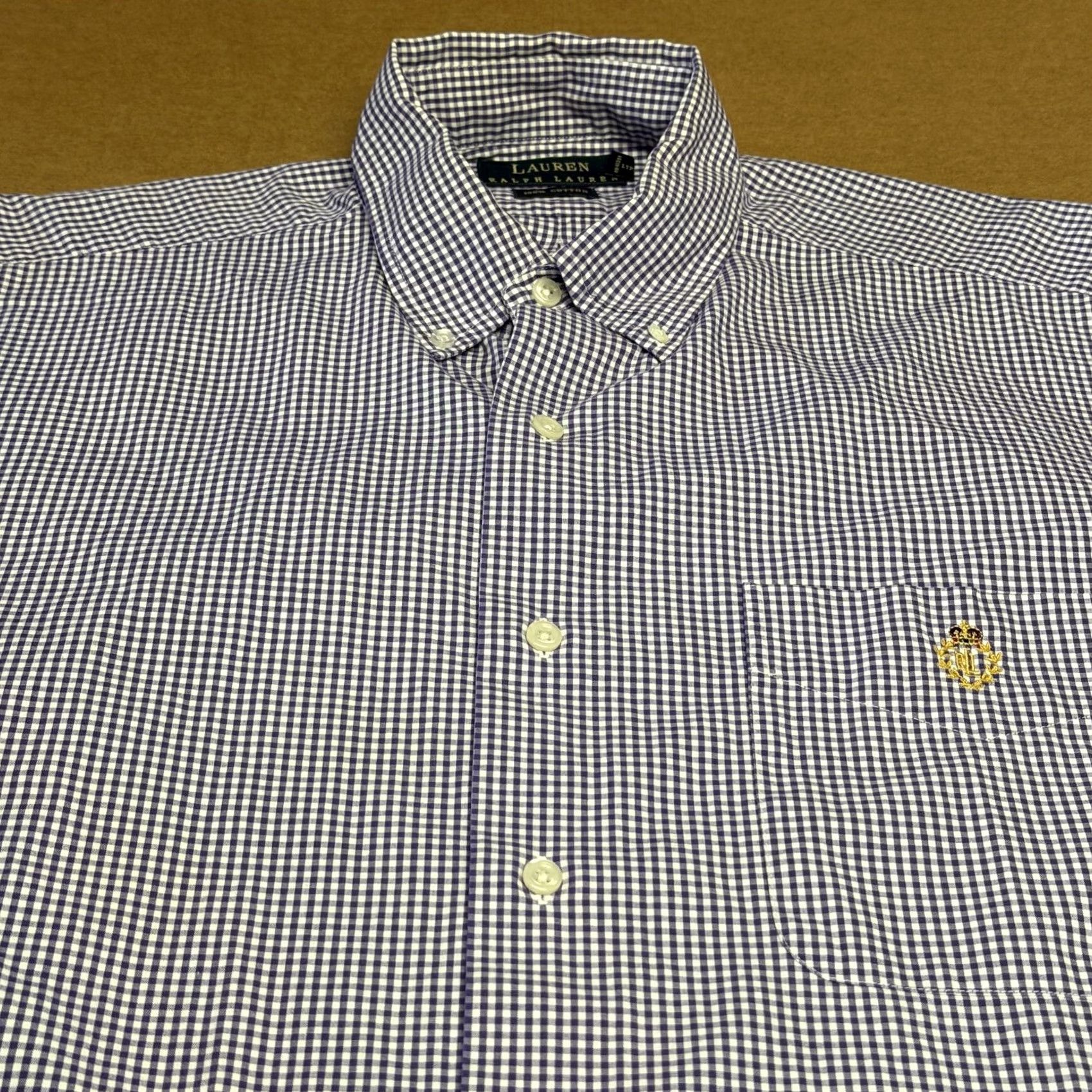 Ralph Lauren Lauren Ralph Lauren Shirt Mens Medium Purple Check Short Sleeve Button Down Size US M / EU 48-50 / 2 - 2 Thumbnail