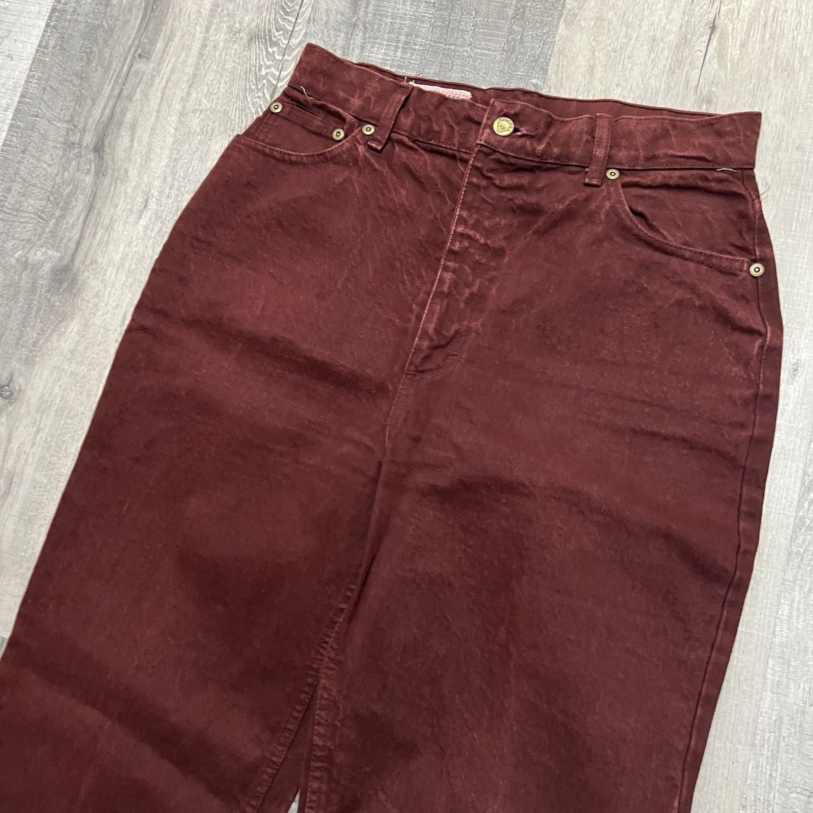 Guess VTG Guess Georges Marciano Jeans Women's Dark Red Tapered Size 30" / US 8 / IT 44 - 4 Thumbnail