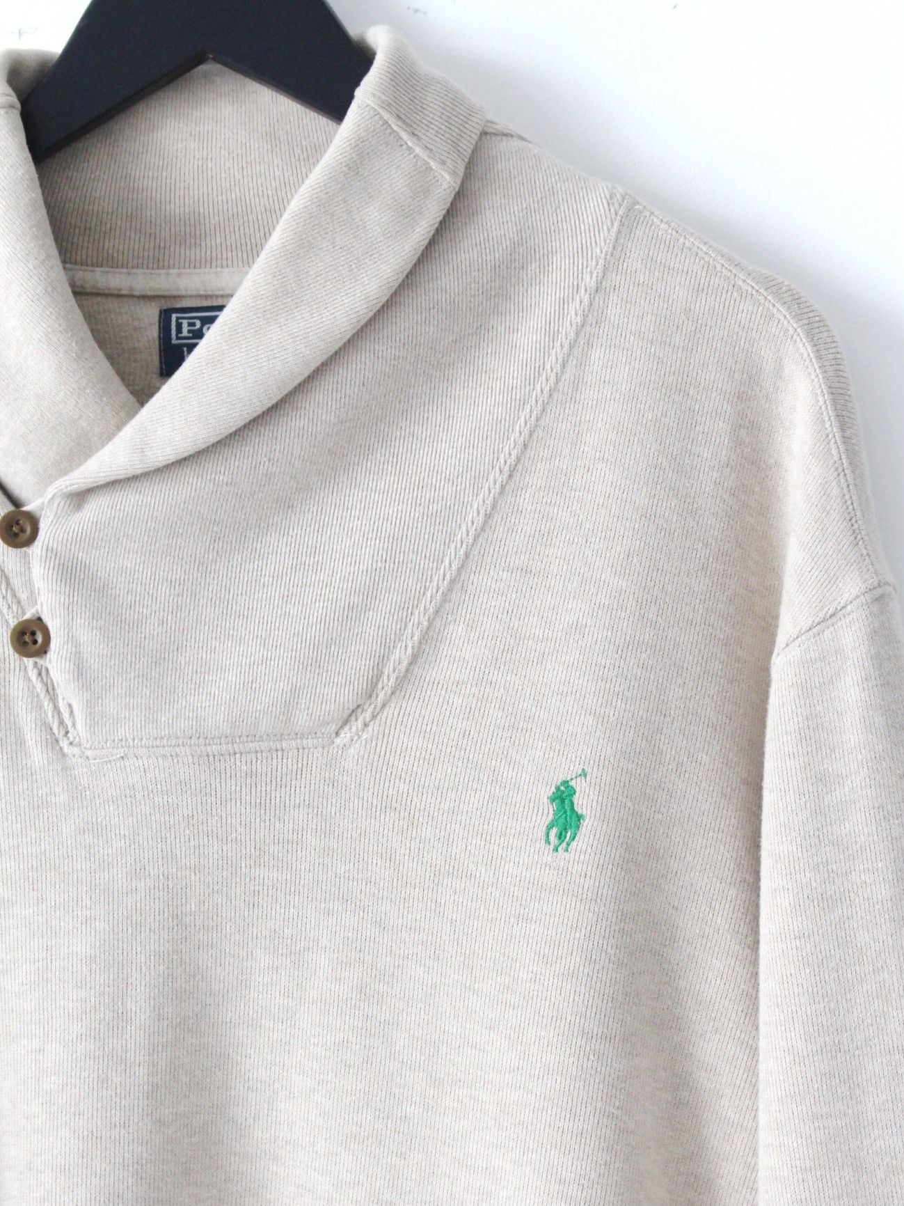 Polo Ralph Lauren 1990S POLO BY RALPH LAUREN SHAWL COLLAR SWEATSHIRT Size US XL / EU 56 / 4 - 4 Thumbnail