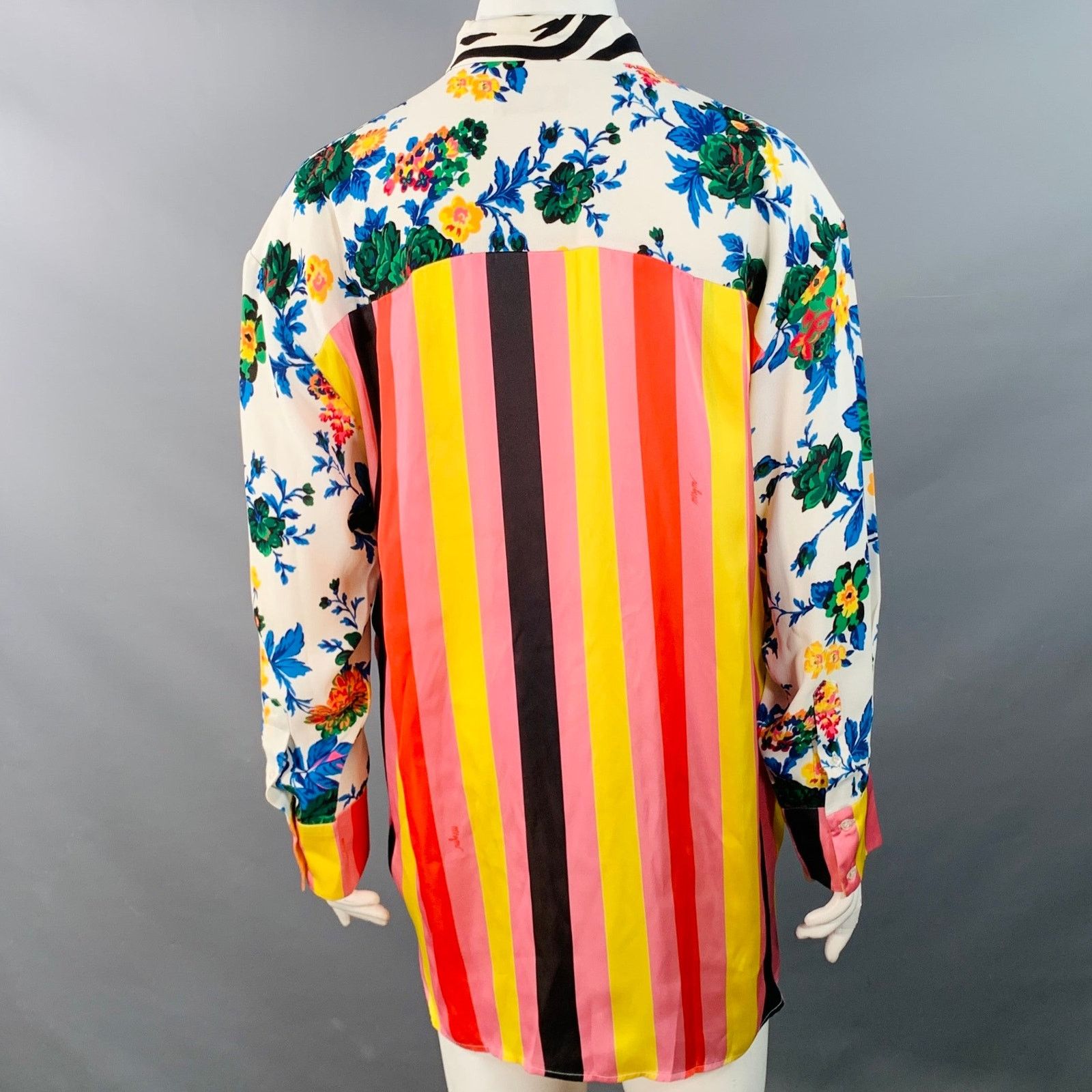 MSGM MSGM Polyester Viscose Nautical Stripe Button Up Shirt Size XL / US 12-14 / IT 48-50 - 4 Thumbnail
