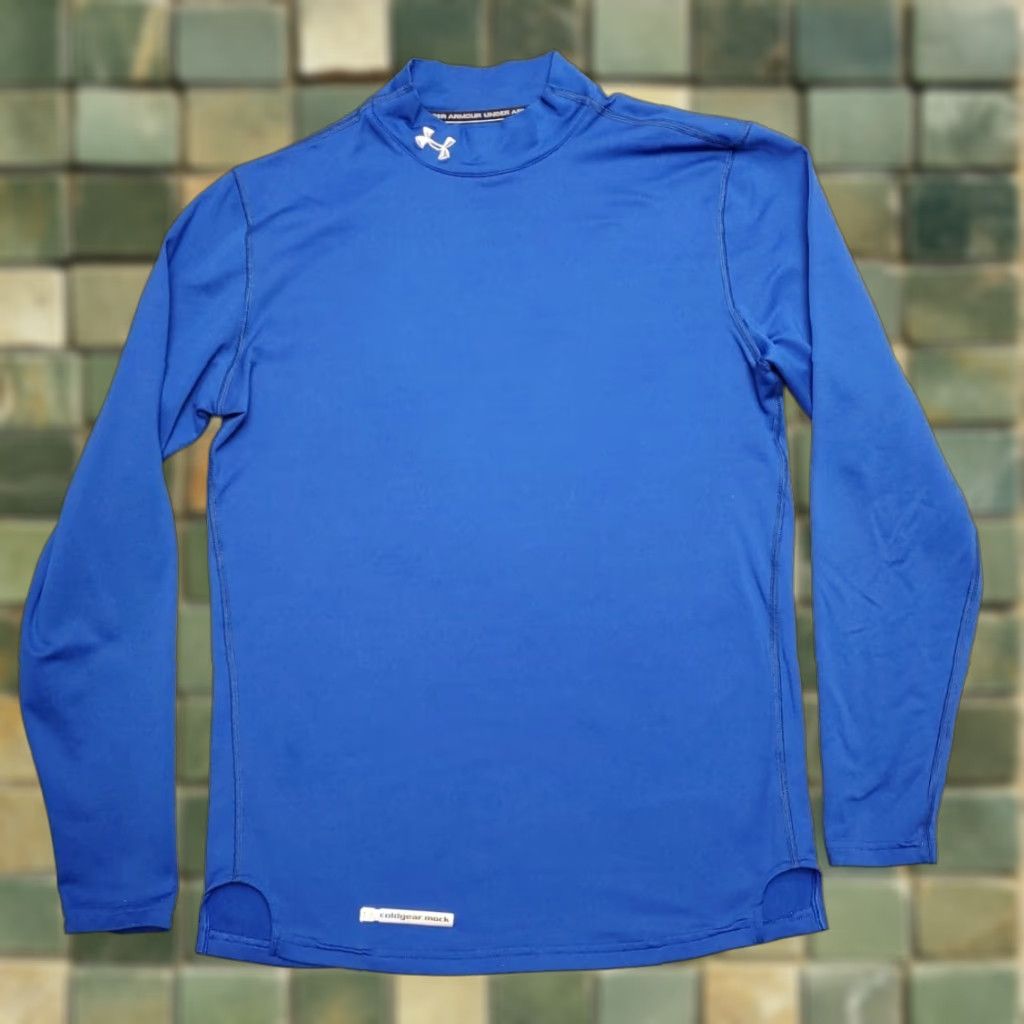 Under Armour Under Armour Shirt Mens Small Blue Mock Neck Fitted ColdGear Athletic Stretch LS Shirt Blue Mens Small Mock Neck ColdGear Athletic Long Sleeve Size US S / EU 44-46 / 1 - 1 Thumbnail