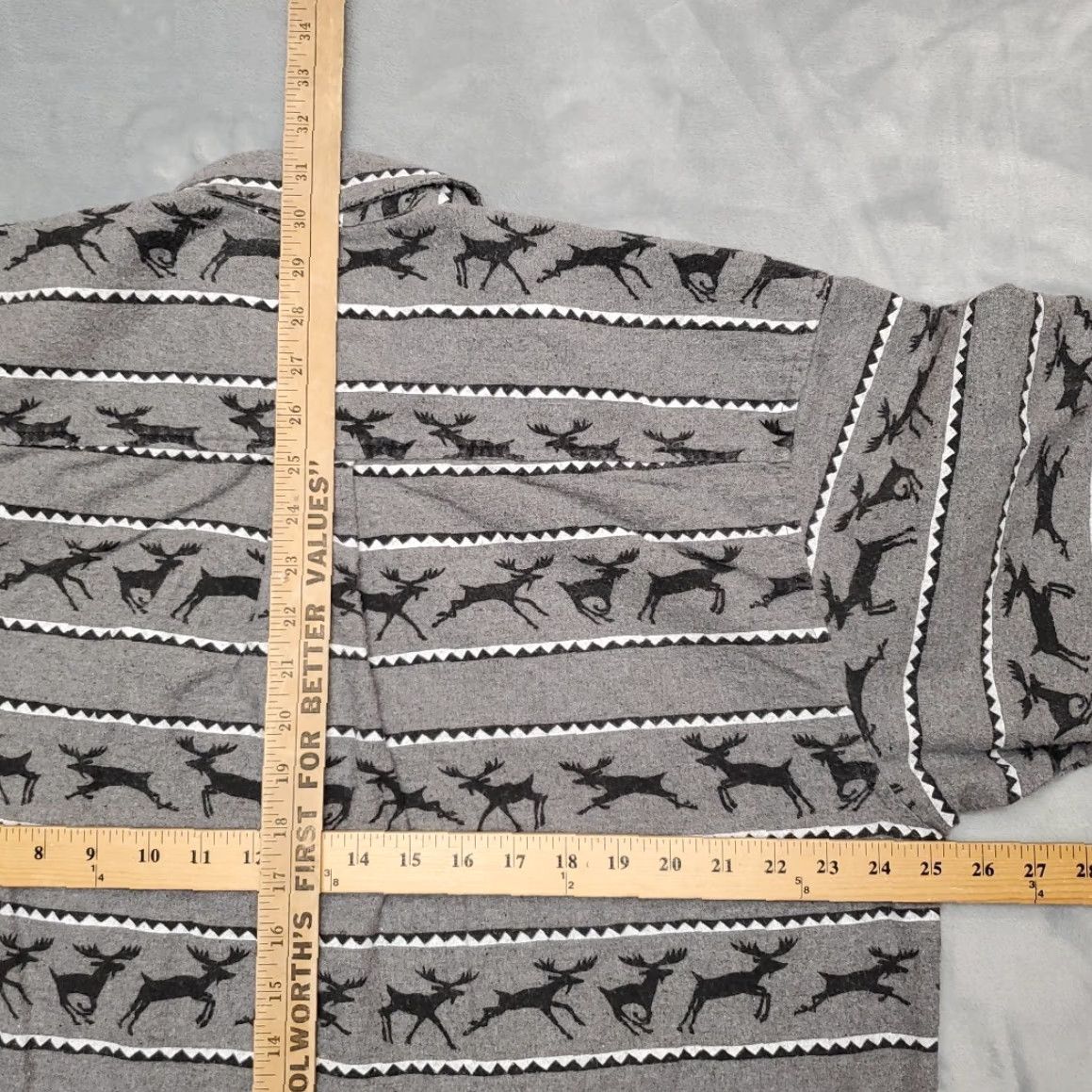 Vintage VINTAGE True Grit Shirt Men M Gray Flannel Cotton Aztec Native Moose 90s Made in USA Size US M / EU 48-50 / 2 - 6 Thumbnail