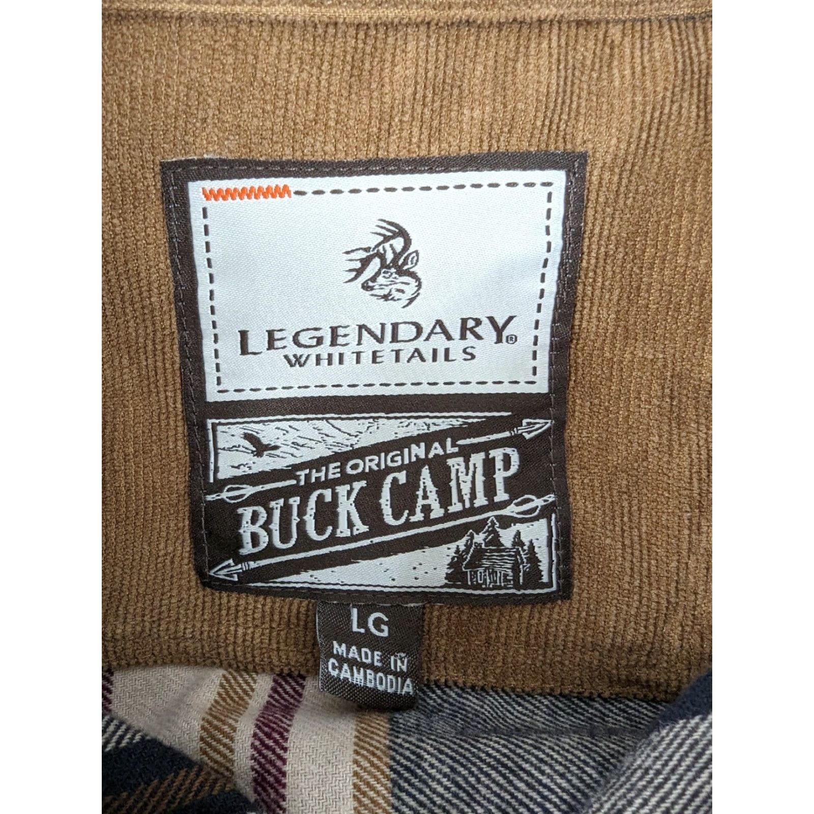 Vintage VINTAGE Legendary Whitetails Buck Camp Plaid Flannel Corduroy Cuffs Men's Large T5F Shirt Size US L / EU 52-54 / 3 - 4 Thumbnail