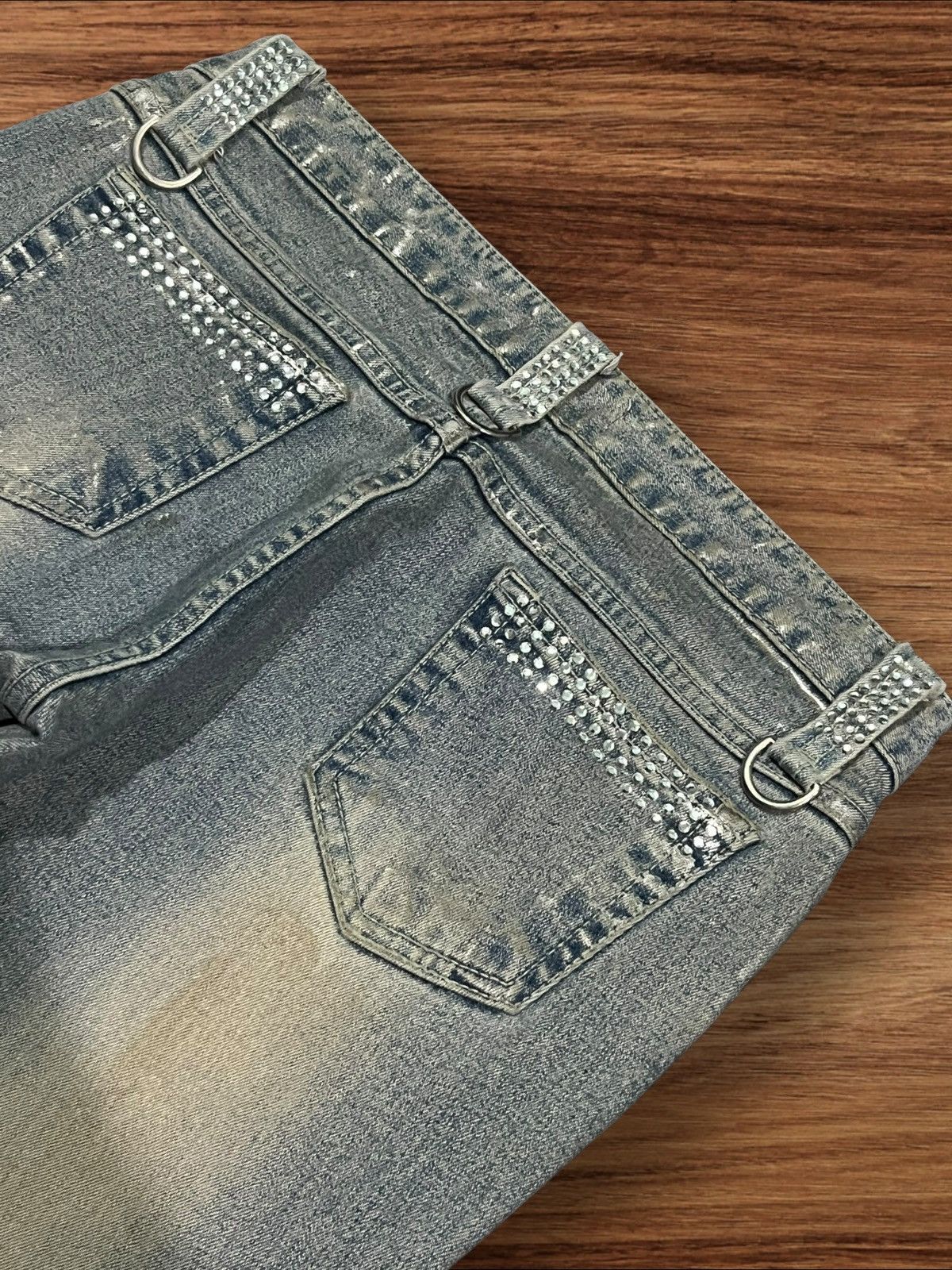Japanese Brand Vintage Japanese Brand Ryu Ryu Waxed Distressed Flare Jeans Size 28" / US 6 / IT 42 - 10 Thumbnail