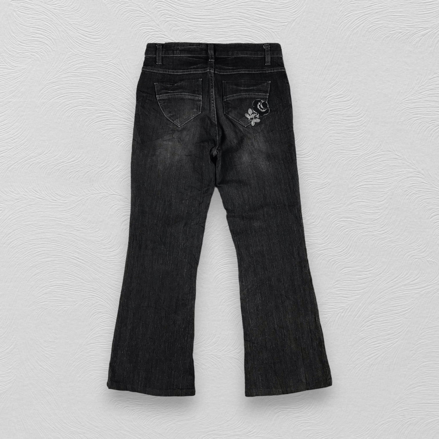 Japanese Brand Renault Jeans Black Flare Denim KJ1346 Size US 29 - 2 Thumbnail