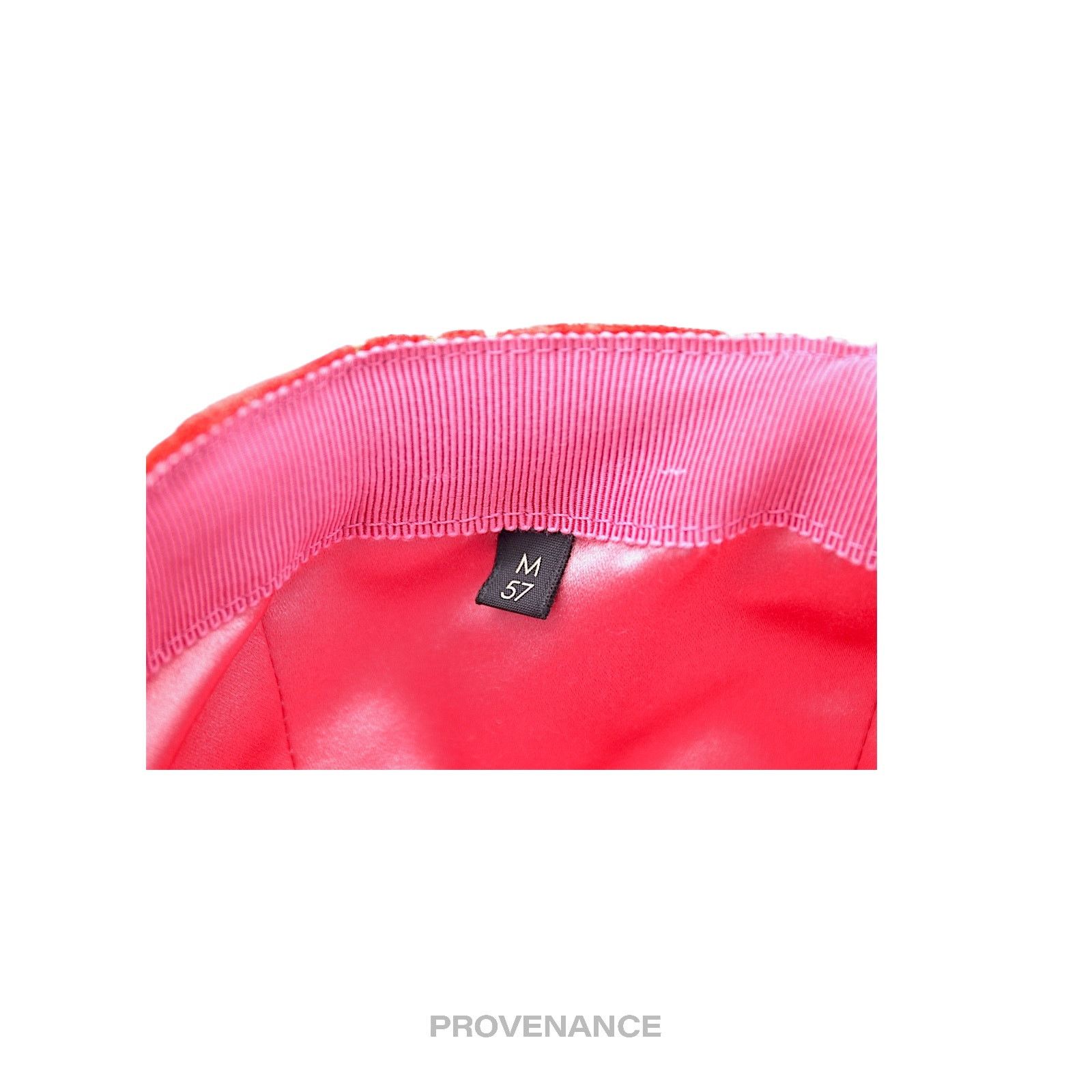 Gucci 🔴 Gucci GG Monogram Canvas Velour Cap - Orange Size ONE SIZE - 10 Thumbnail