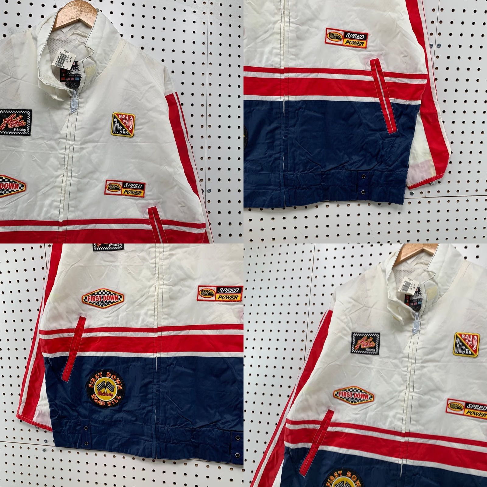 Vintage VINTAGE First Down Windbreaker Jacket Mens S White Racing Windbreaker Size US S / EU 44-46 / 1 - 8 Thumbnail