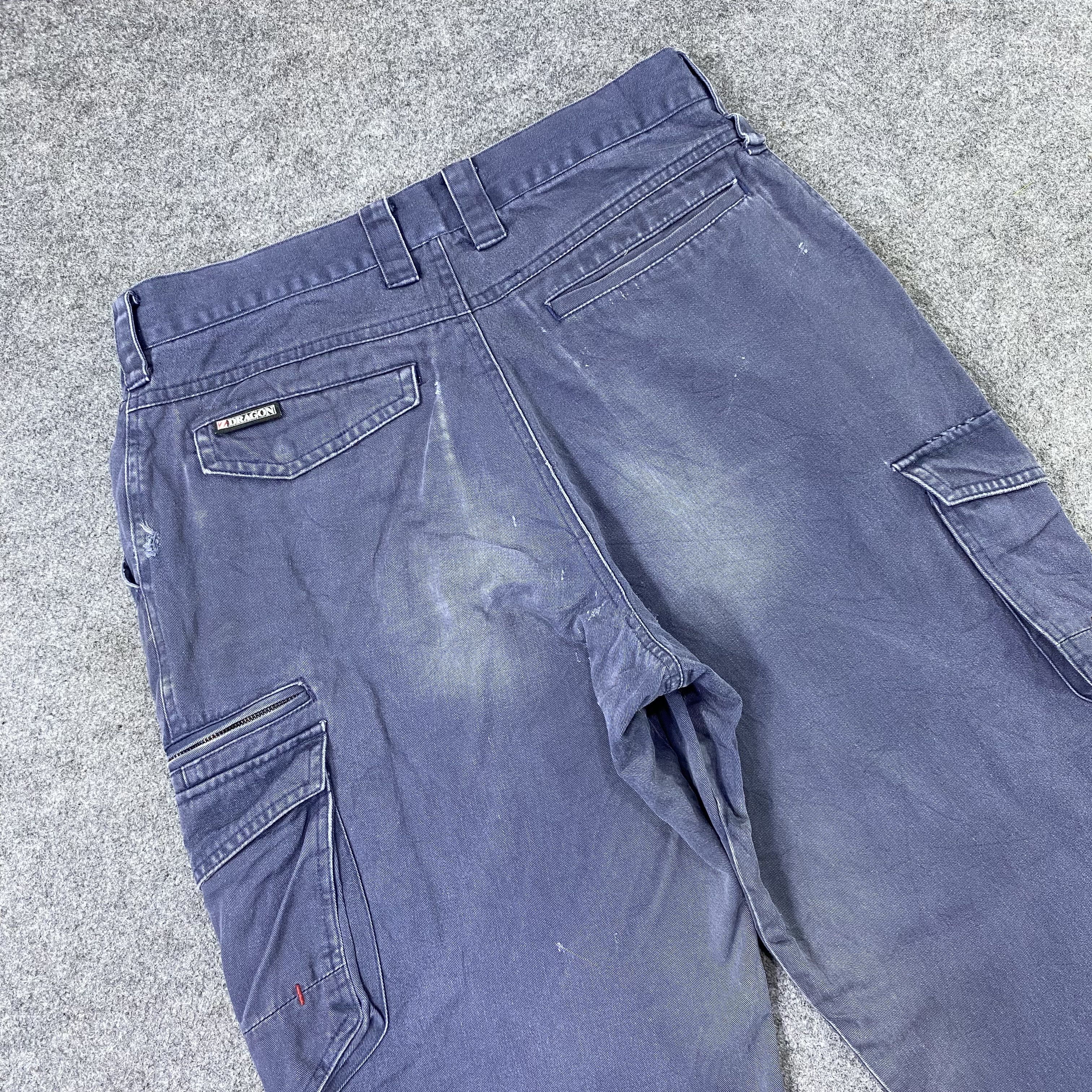 Japanese Brand Z Dragon Faded Cargo Multipocket Pants-C005 Size US 31 - 6 Thumbnail