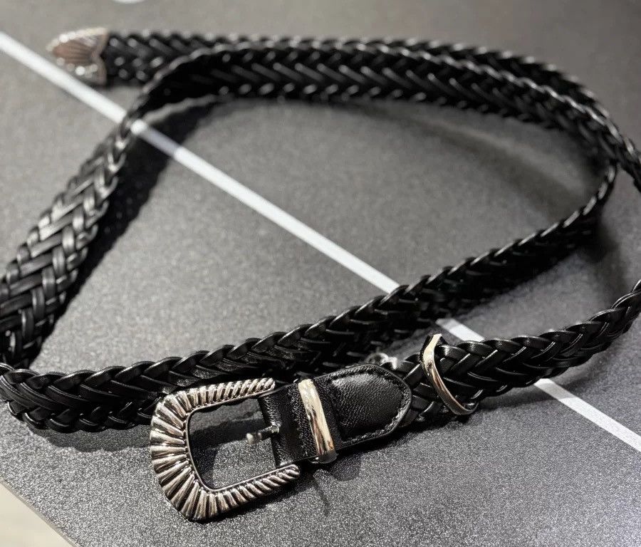 Japanese Brand × Vintage Retro punk faux leather woven western buckle chain belt Size ONE SIZE - 4 Thumbnail
