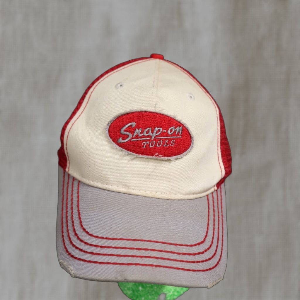 Vintage Snap-on Tools Hat Cap Baseball Cap Red White Adult Adjustable Logo Embroidered Men Hat Size ONE SIZE - 1 Thumbnail