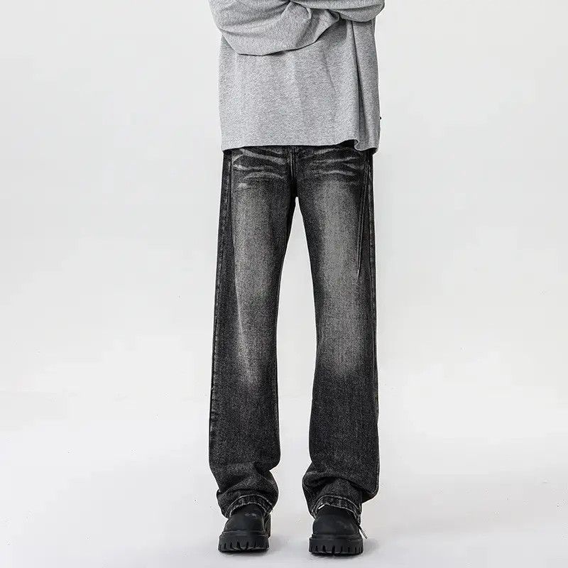 Japanese Brand Retro loose wide leg straight leg jeans Size US 32 / EU 48 - 6 Thumbnail