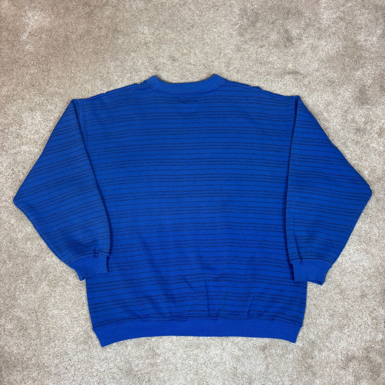 Anchor Blue × Vintage Vintage Anchor Blue Striped Pocket Sweatshirt Men's L Y2K Size US L / EU 52-54 / 3 - 3 Thumbnail