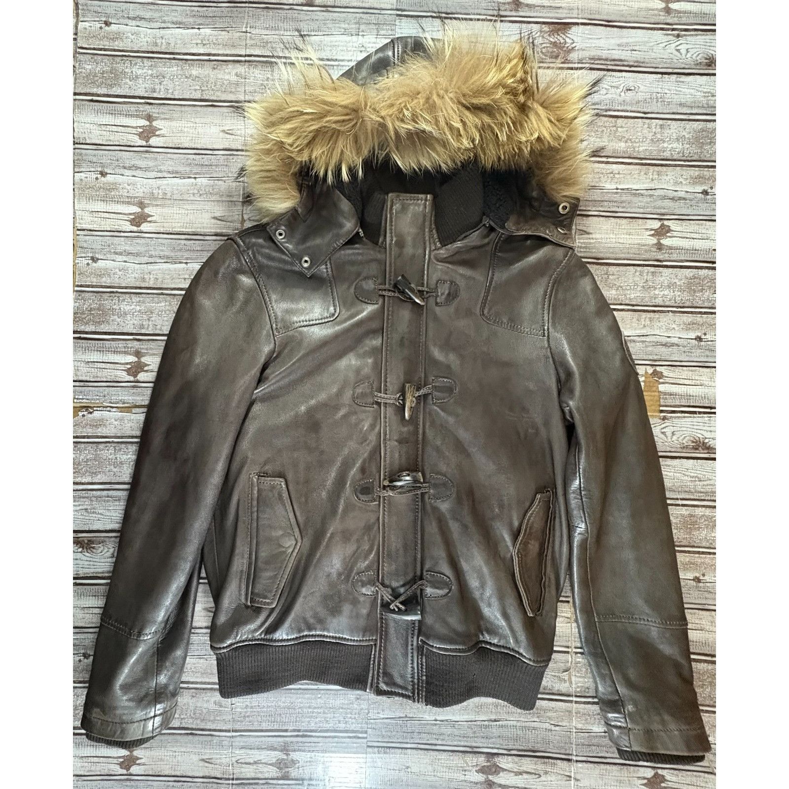 Other RedsKins hooded soft leahter jacket size L color brown vinta Size L / US 10 / IT 46 - 1 Thumbnail