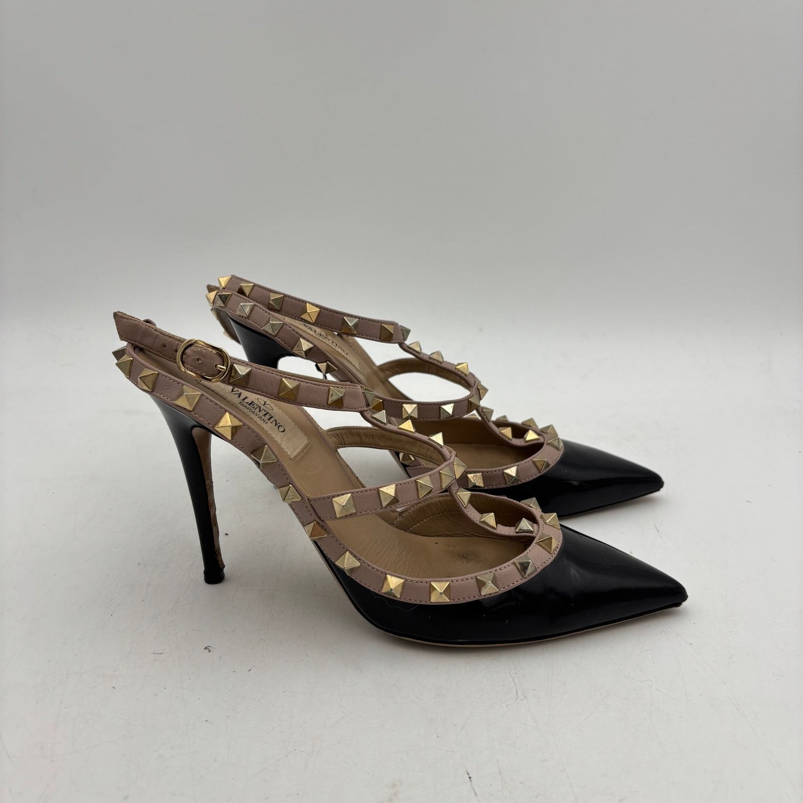 Giovanni Valentino Valentino Garavani Rockstud Ankle Strap Heels Women's 39.5 Size US 9.5 / IT 39.5 - 3 Thumbnail
