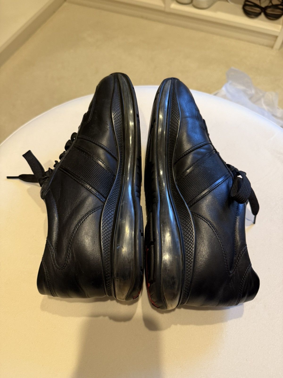 Prada 🔥 Prada Leather Low Top Sneakers Size US 7 / EU 40 - 3 Thumbnail