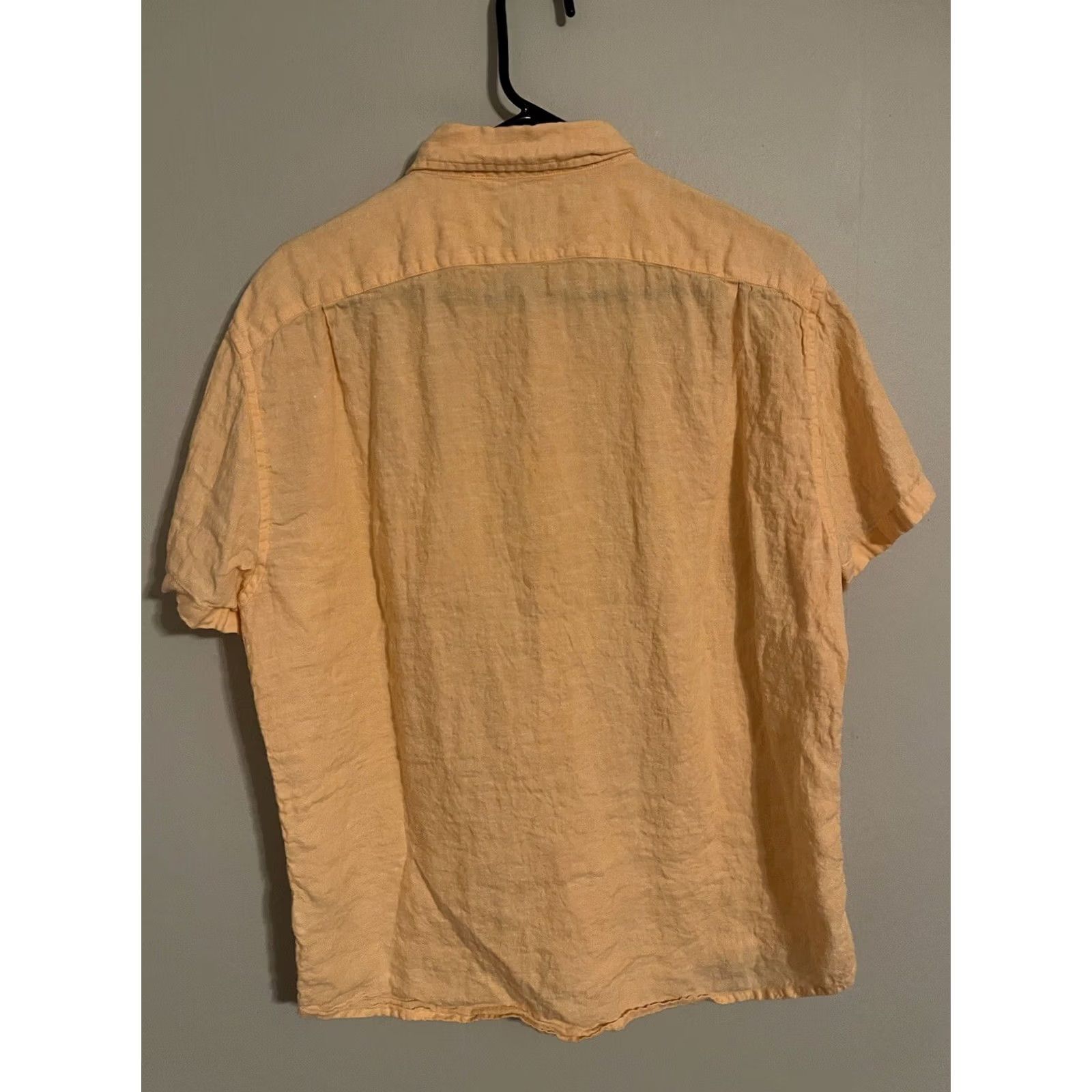 J.Crew J.Crew AL188 Slim Fit Pastel Peach Linen Blend S/S Button Up Shirt XL Men's Orange Short Sleeve Women? No, Mens Size US XL / EU 56 / 4 - 3 Thumbnail