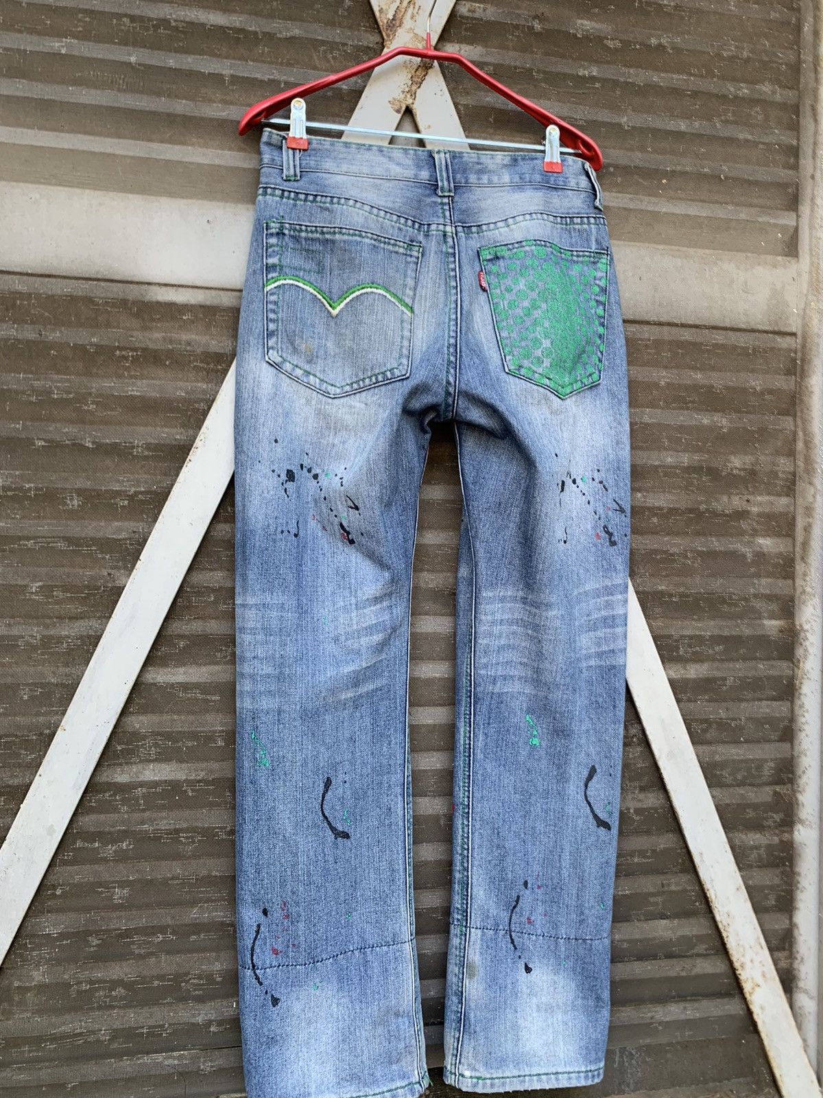 Vintage Vintage XSECAI Paint Splatters (Koi Fish Lined) Denim Jeans Size US 30 / EU 46 - 15 Thumbnail