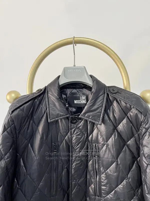 Moschino Moschino Black Quilted Men's Down Jacket . Size US M / EU 48-50 / 2 - 2 Thumbnail