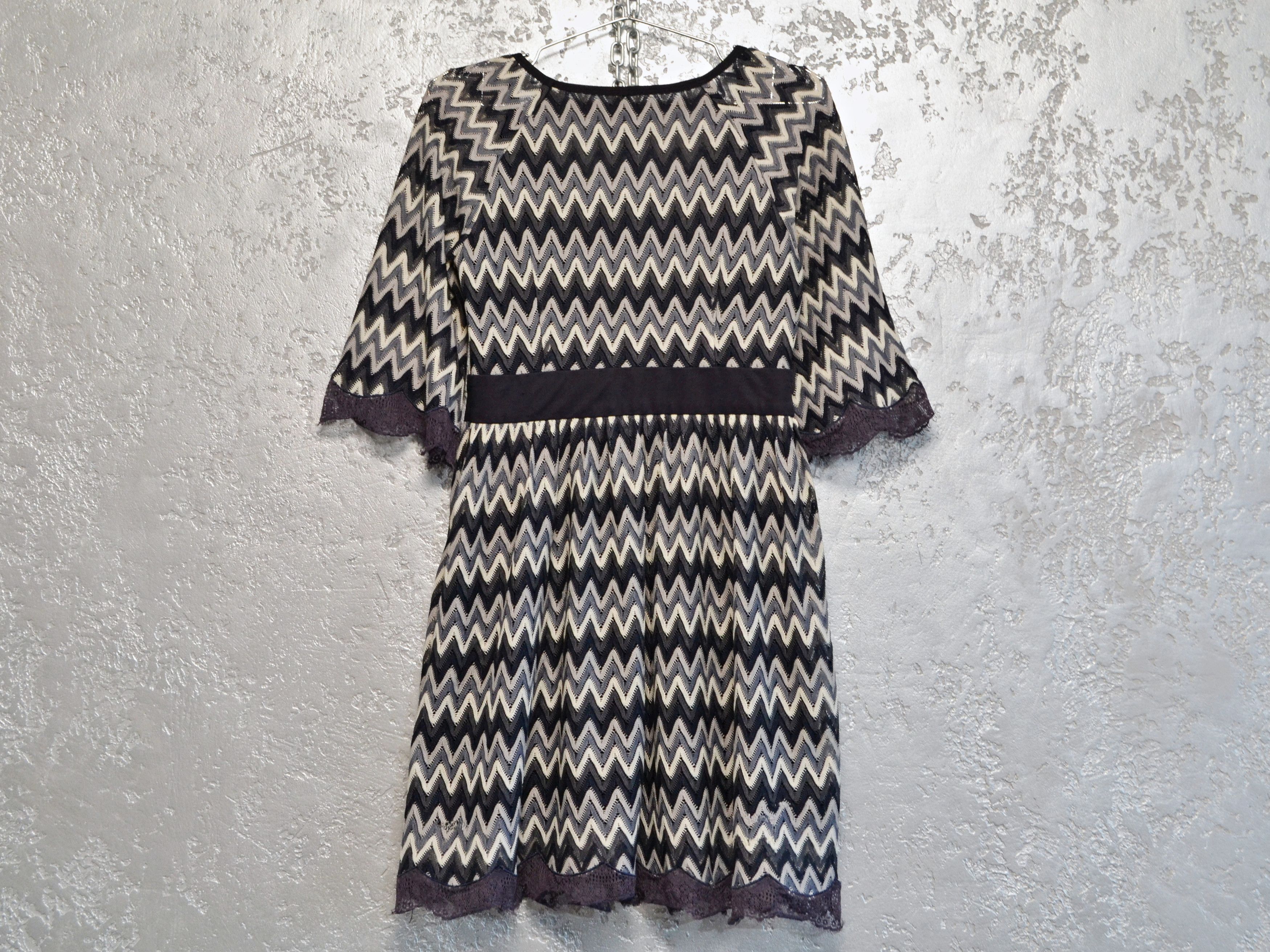 Missoni Vintage MISSONI Women’s Knit Dress Blue White Rare Size M / US 6-8 / IT 42-44 - 3 Thumbnail