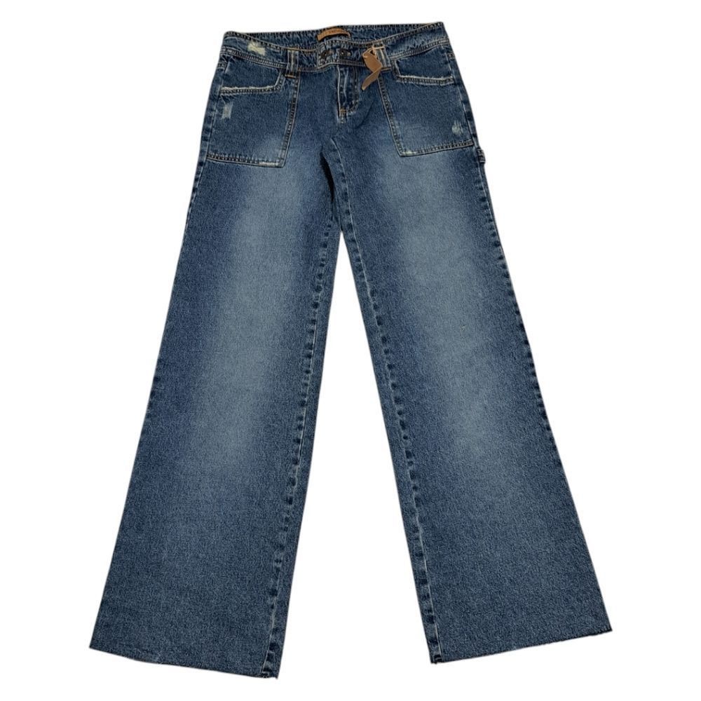 Other Refuge Y2K Cargo Cotton Distressed Wide Leg Raw Hem Jeans S Size 32" / US 10 / IT 46 - 3 Thumbnail