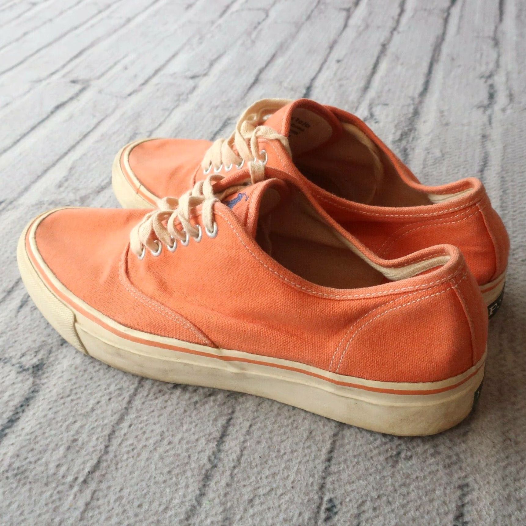 Polo Ralph Lauren Vintage Polo Ralph Lauren Shoes Men 10.5 Polo Ralph Lauren Shoes Salmon Pony Logo 90s Mens Shoes Size US L / EU 52-54 / 3 - 3 Thumbnail