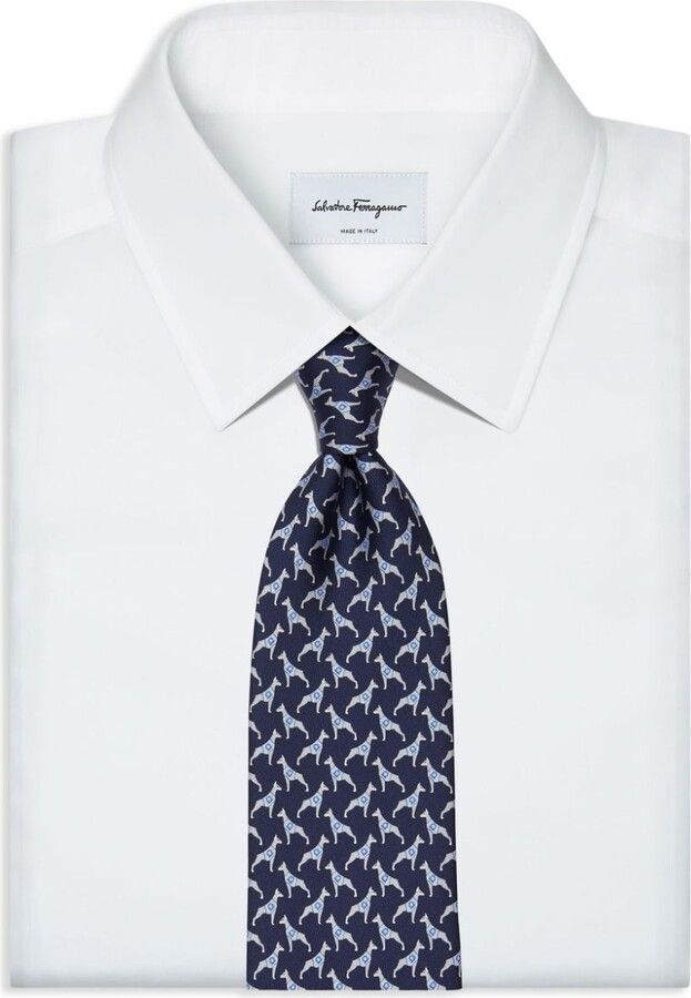 Salvatore Ferragamo o1s1rm1024 Size: OS / Silk Tie in Blue Size ONE SIZE - 4 Thumbnail