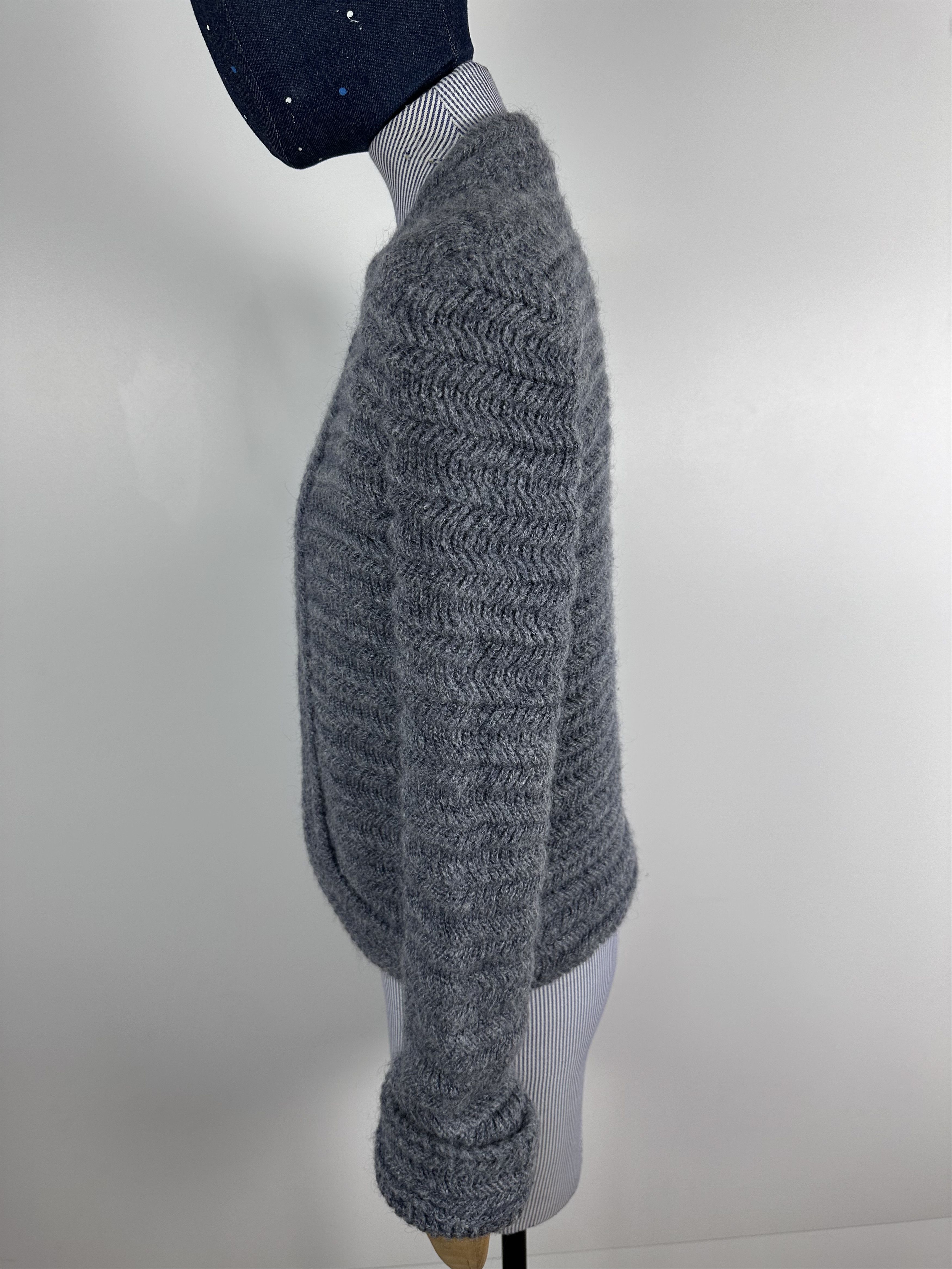 Valentino × Vintage Valentino Miss V Wool Cape Knitted Women Sweater Gray 42 Size M / US 6-8 / IT 42-44 - 4 Thumbnail