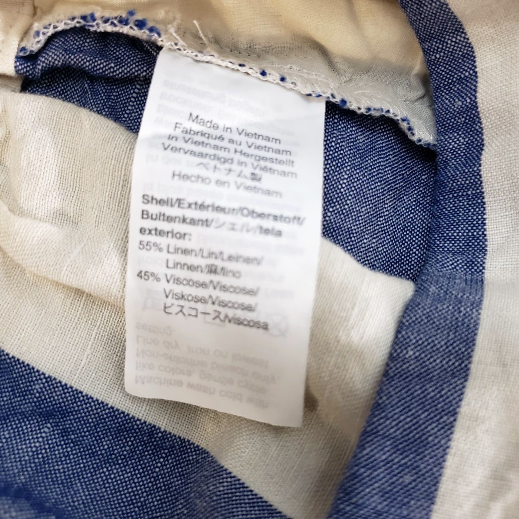 Madewell Madewell Womens Huston Pull On Crop Pants Sz S Blue White Stripe Linen Blend Shorts Cropped Wide-Leg Casual Size 28" / US 6 / IT 42 - 7 Thumbnail
