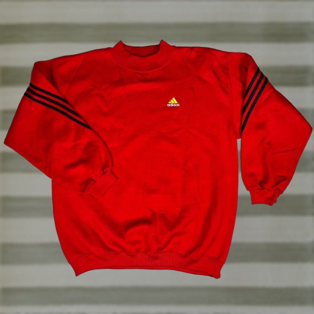 Adidas VINTAGE adidas Sweatshirt Men’s 90s Crewneck Red L Long Sleeve Pullover Logo Embroidered Sweatshirt Size US L / EU 52-54 / 3 - 1 Thumbnail