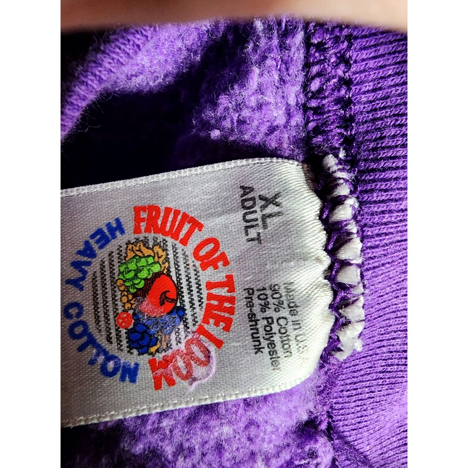 Fruit Of The Loom Vintage Fruit of the Loom Sweatshirt Mens XL New Orleans Mardi Gras Embroidered Distress Purple Crew Neck Pullover City Holiday Retro USA Size US XL / EU 56 / 4 - 6 Thumbnail
