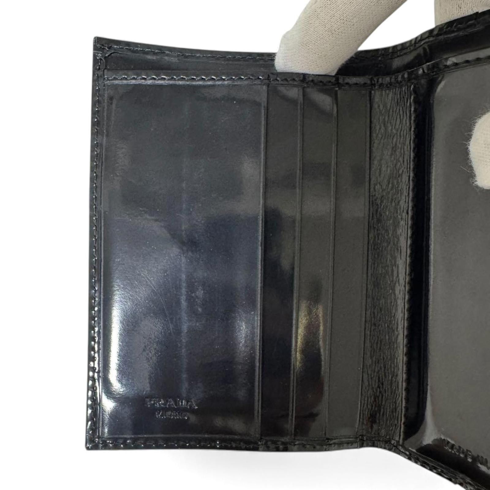 Prada Prada - Black Patent Leather Wallet Size ONE SIZE - 8 Thumbnail