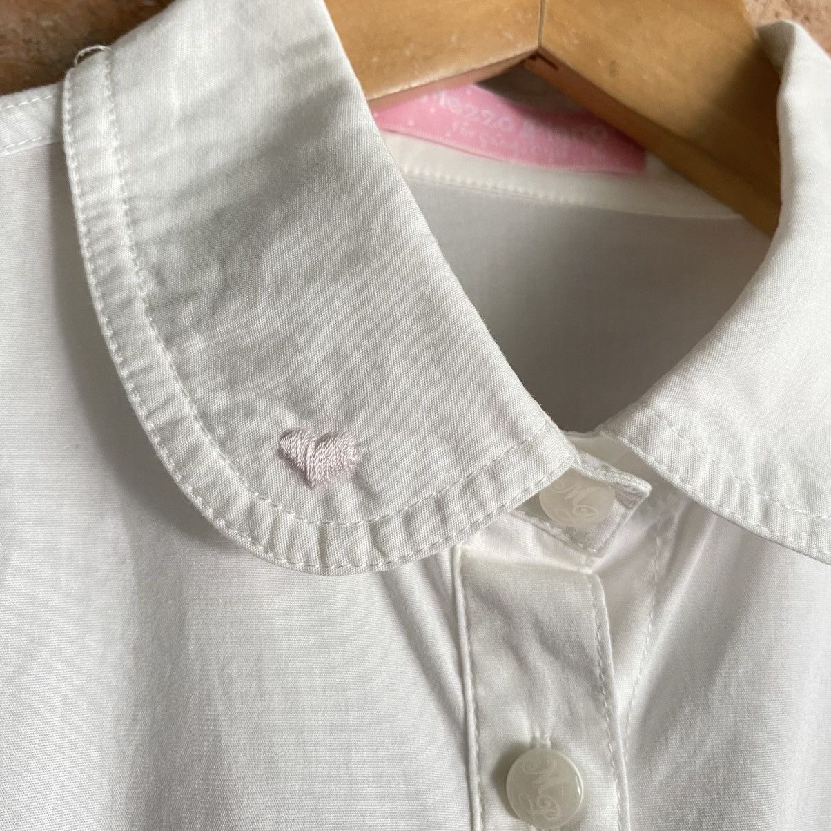 Japanese Brand MEZZO PIANO White Shirt with Heart Pocket Size L / US 10 / IT 46 - 13 Thumbnail