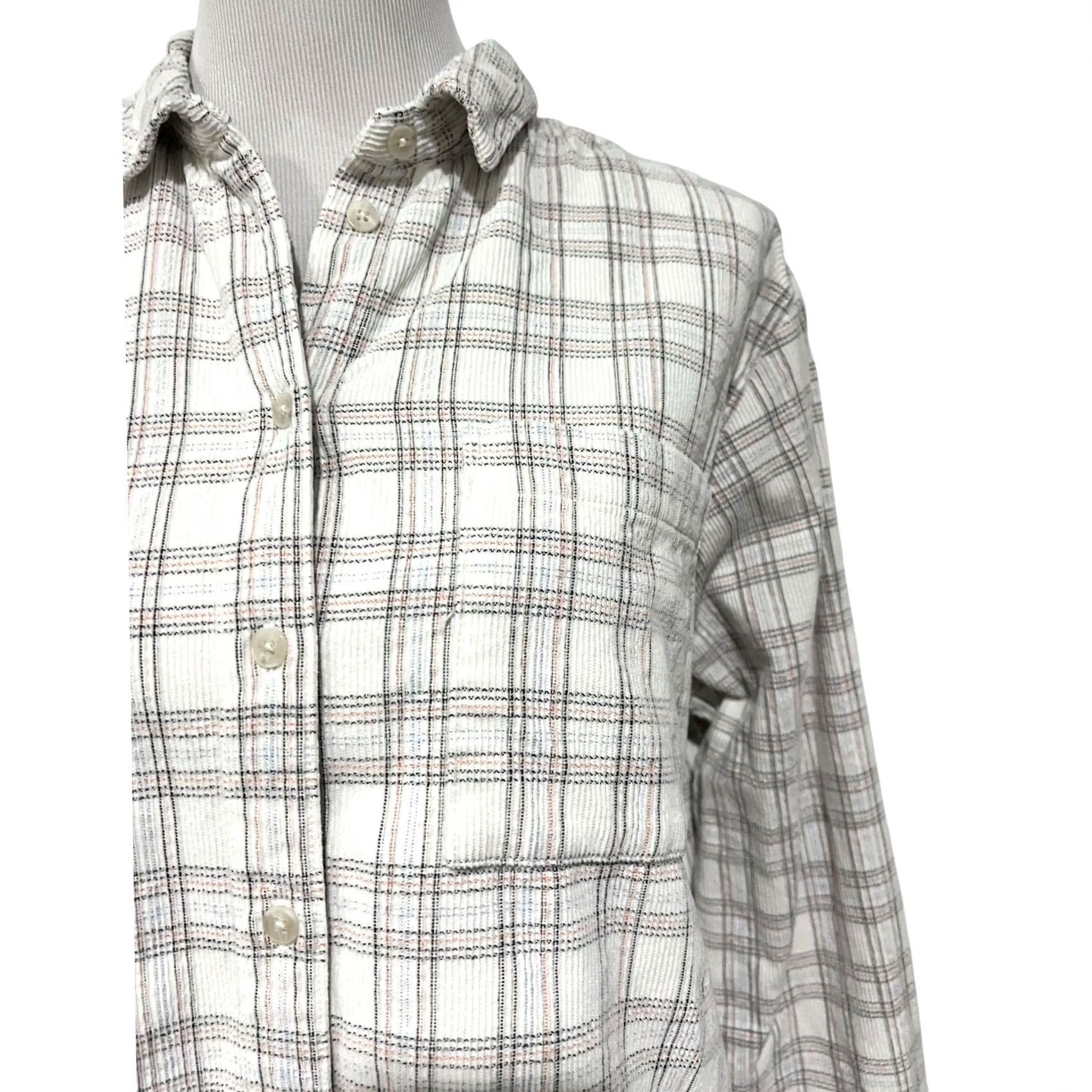 Madewell Madewell Corduroy Oversized Plaid Shirt Button-Up Top Sz L Women Casual 90s Preppy Y2K Dad Size L / US 10 / IT 46 - 3 Thumbnail