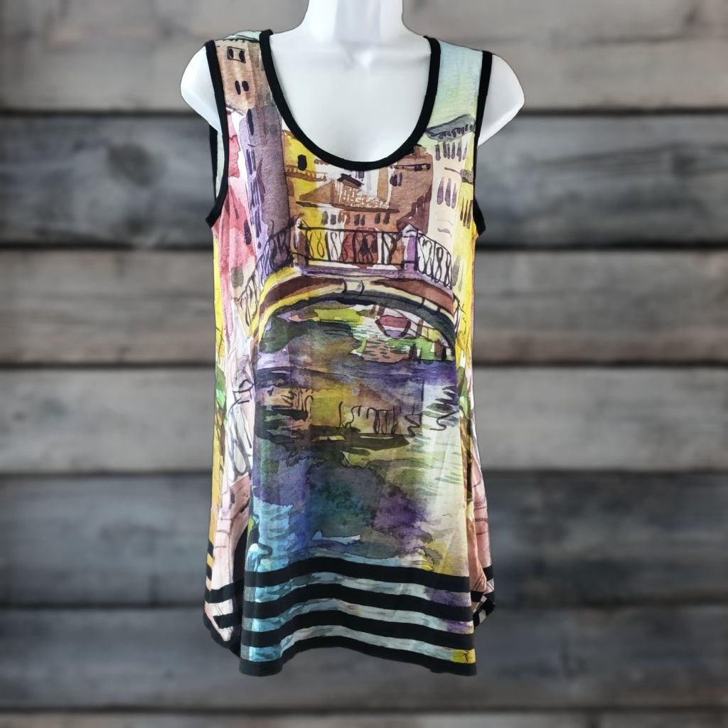 Velvet Midnight Velvet Womens Tank Top Sz S Multicolor Rayon Sleeveless Scoop Neck Shirt Mens? Size S / US 4 / IT 40 - 1 Thumbnail