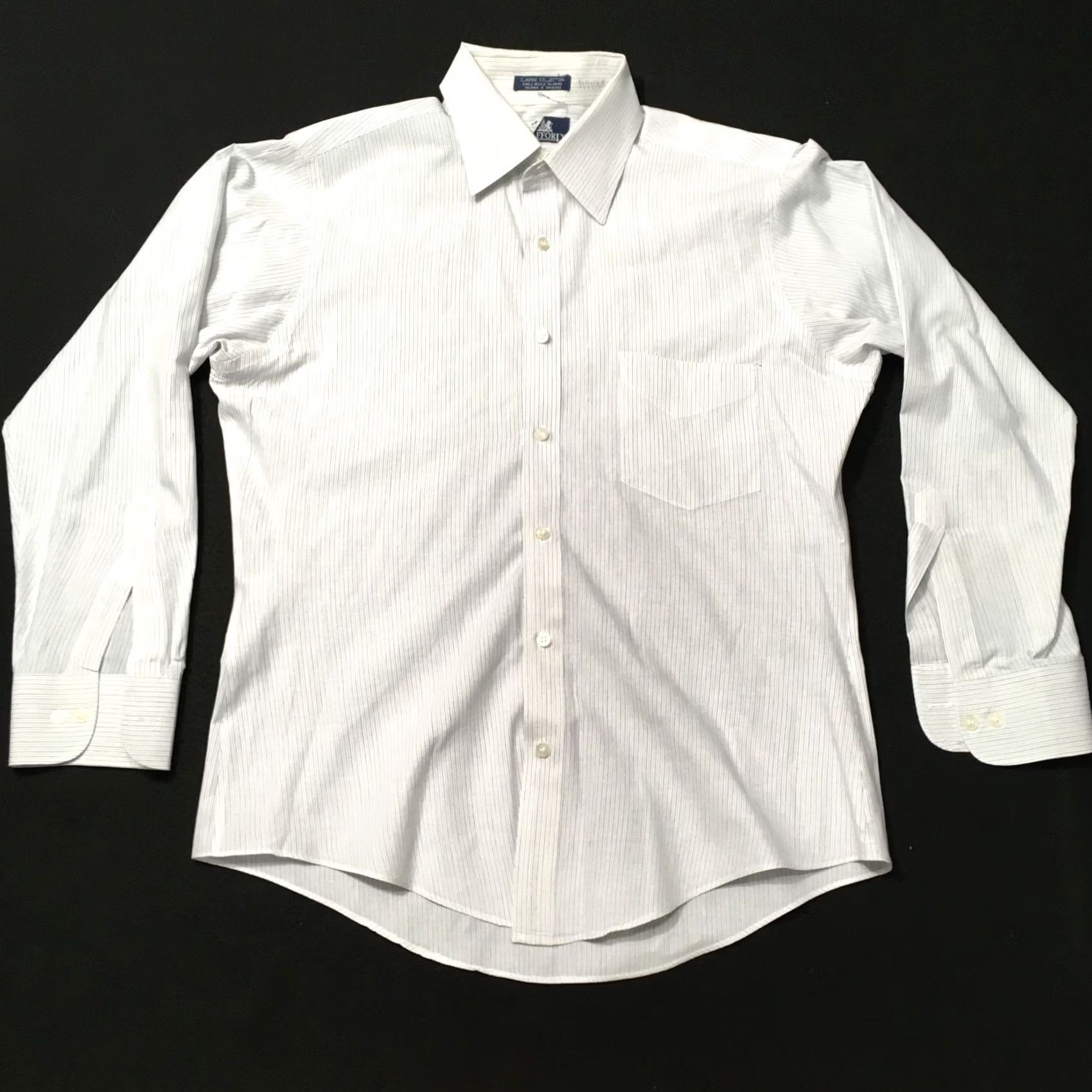 Stafford Stafford Classic Shirt Blue Mens 15 SLIM pin stripe Button Dress Shirt Size US M / EU 48-50 / 2 - 2 Thumbnail