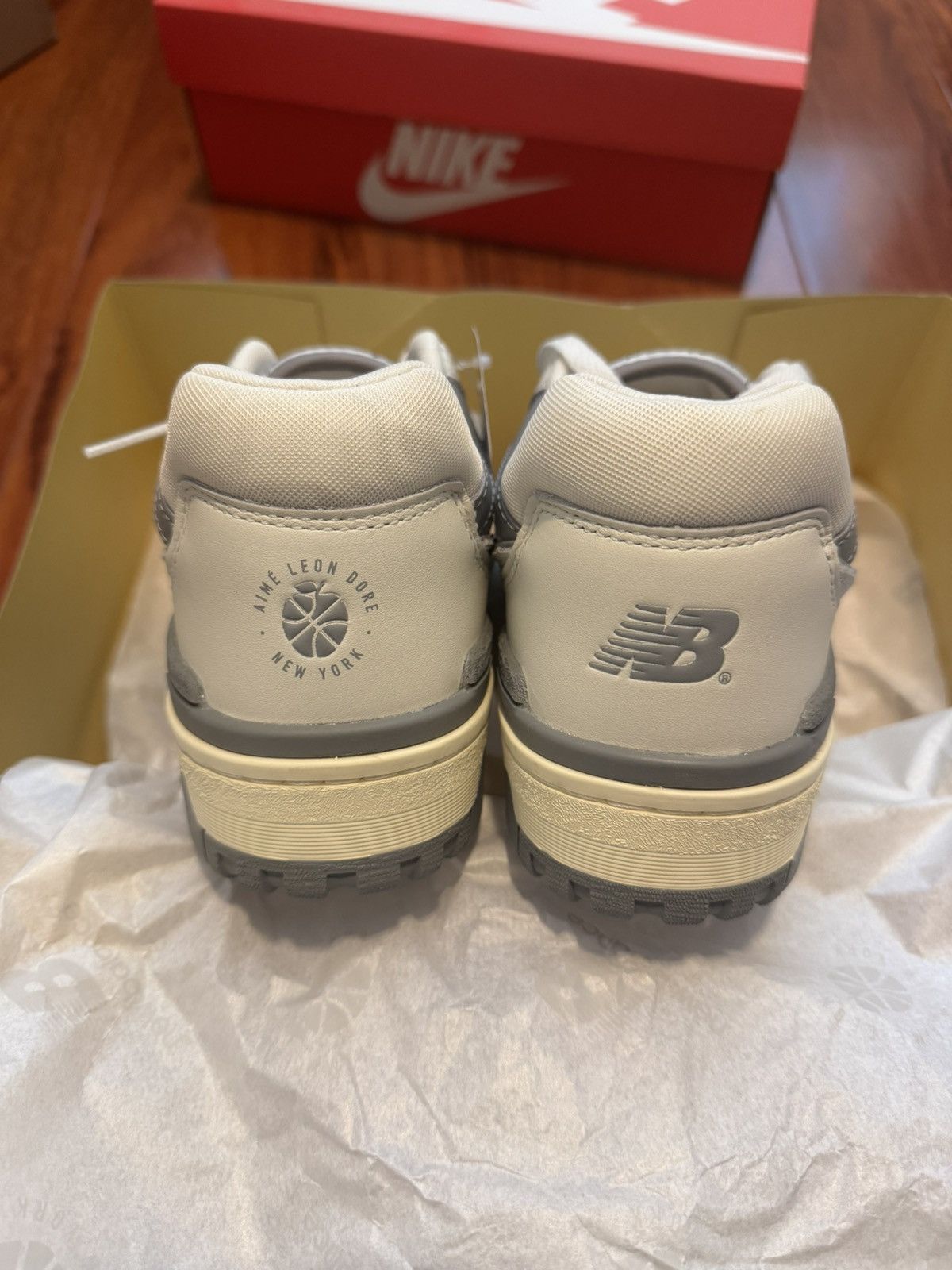 Aime Leon Dore × New Balance ALD x NB 550 WHITE/GREY LEATHER TRAINERS Size US 8.5 / EU 41-42 - 2 Thumbnail