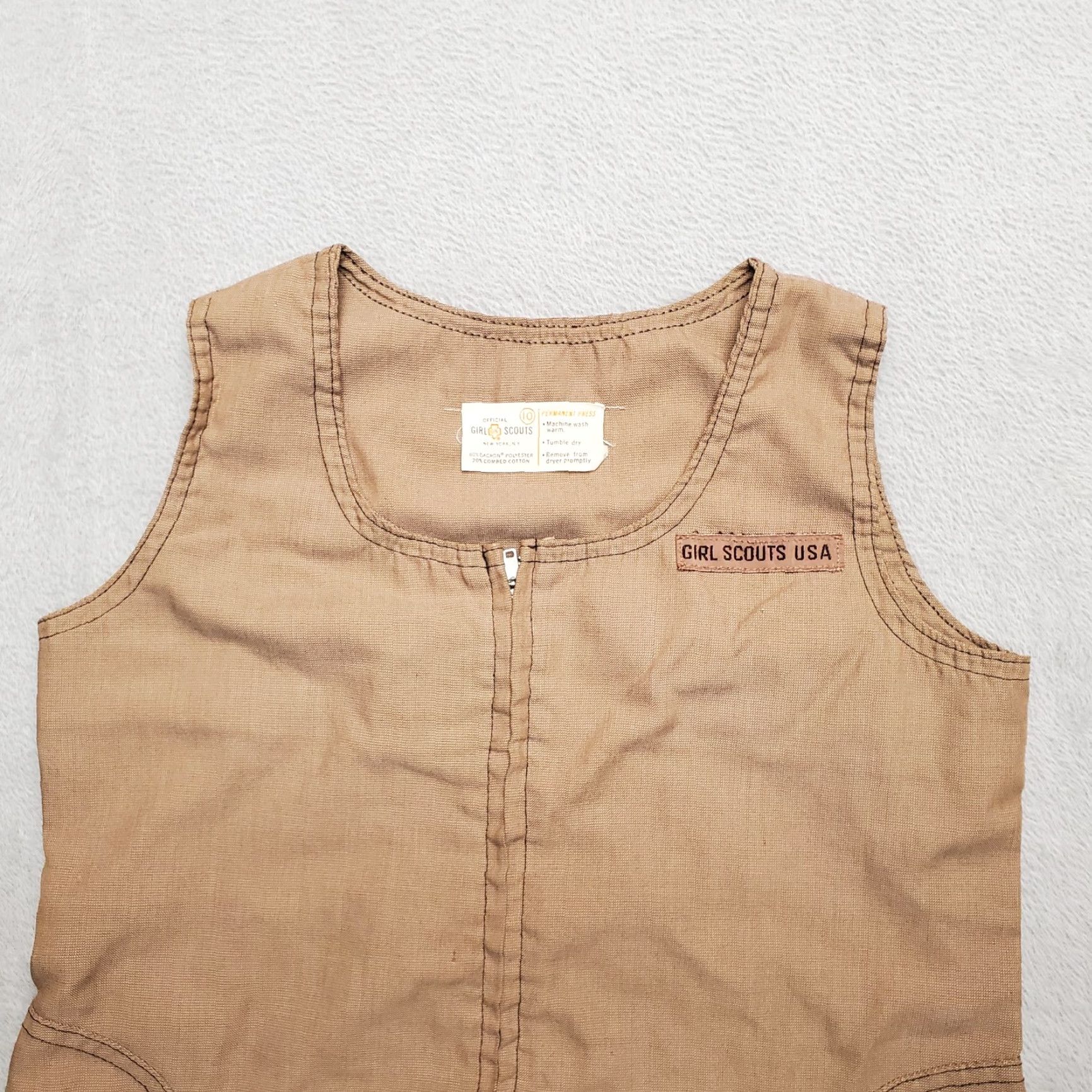 Vintage VINTAGE Girls Scouts Dress Womens 10 Brown Sleeveless Dacron Blend Official Shirt Tank Dress 90s Womens Size L / US 10 / IT 46 - 3 Thumbnail