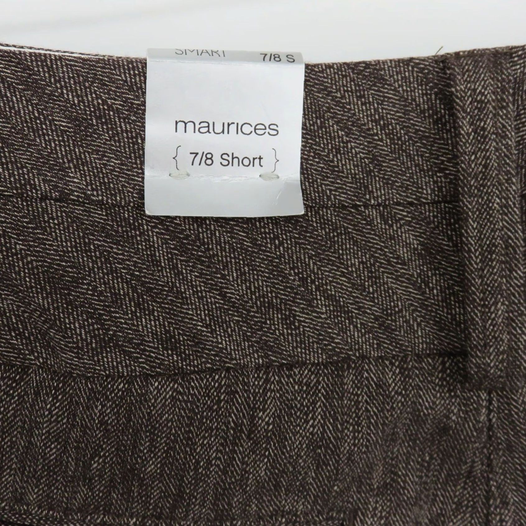 Maurices Junior's 7 Short 7S Brown Heathered Dress Pants - Flat Front, Button Zip, New, Women, Regular, Size 7, Brown