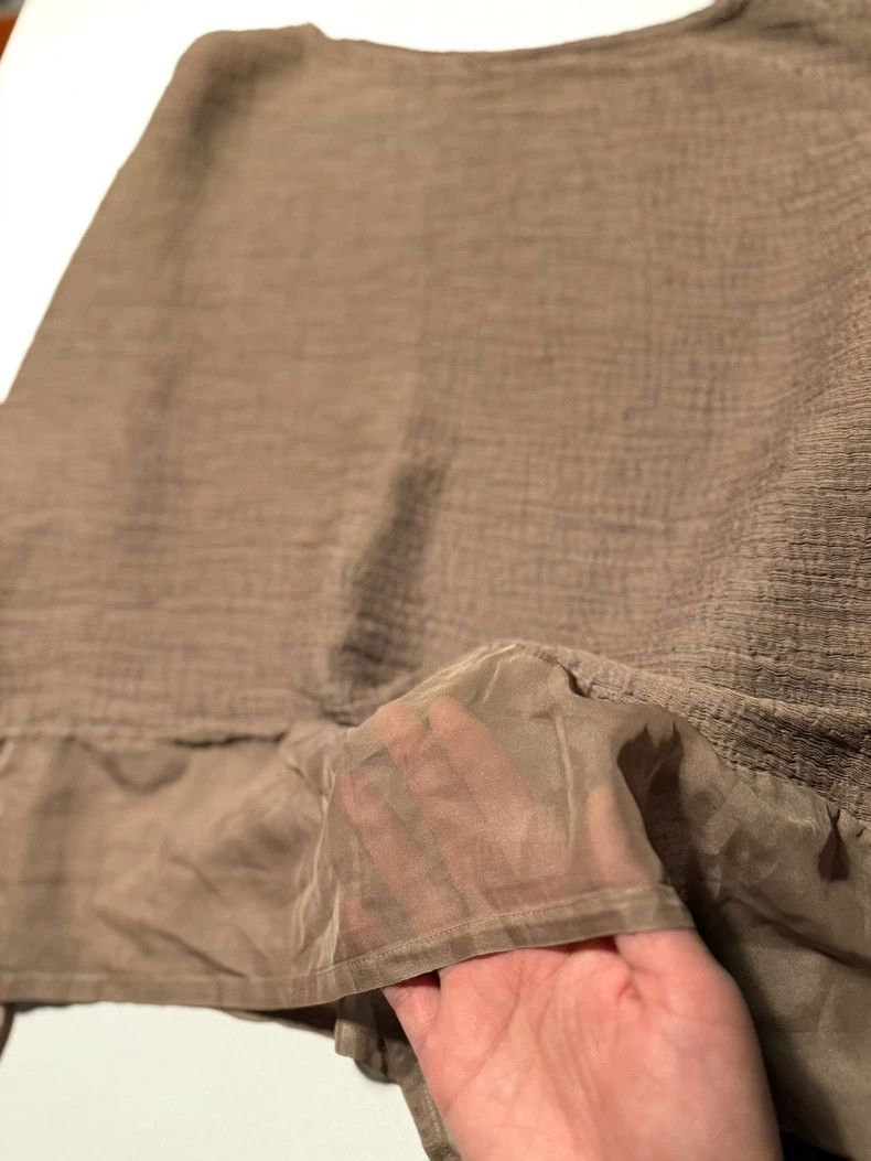 Issey Miyake Issey Miyake size:one size Brown chiffon short-sleeved shi Size M / US 6-8 / IT 42-44 - 3 Thumbnail
