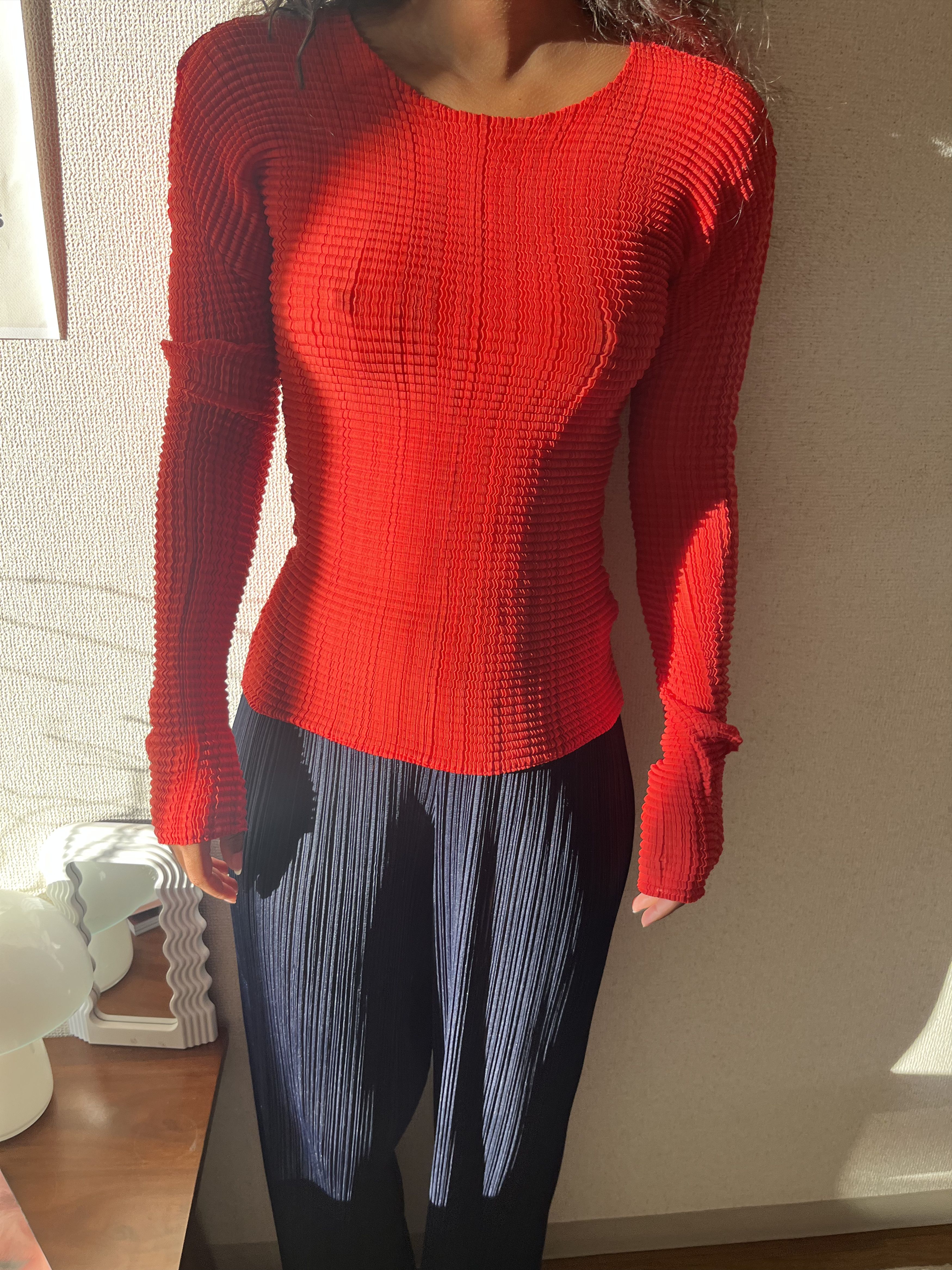 Issey Miyake Issey Miyake pleats please red long sleeve top Size M / US 6-8 / IT 42-44 - 9 Thumbnail