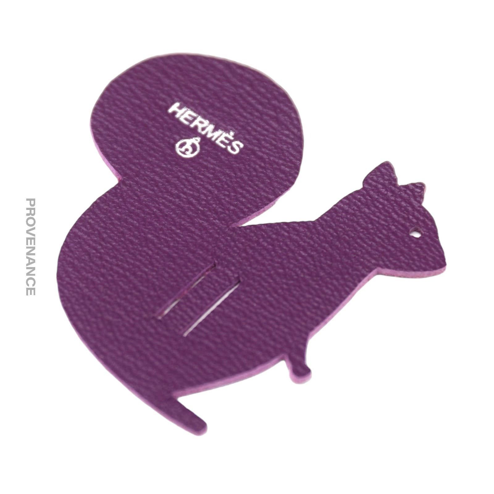 Hermes 🔴 Hermes Petit h Squirrel Charm - Purple Pebbled Leather Size ONE SIZE - 3 Thumbnail